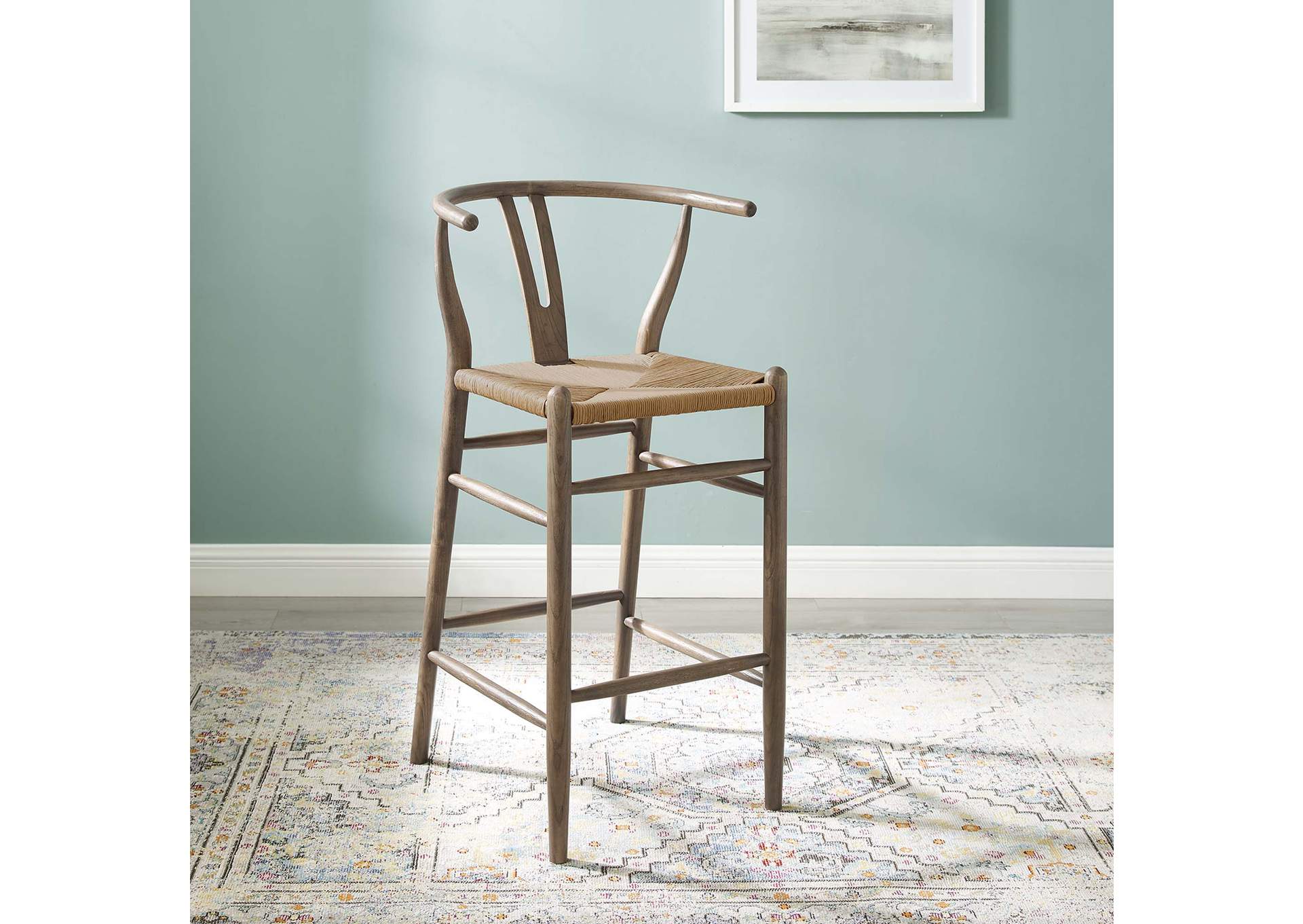 Gray Amish Wood Bar Stool,Modway