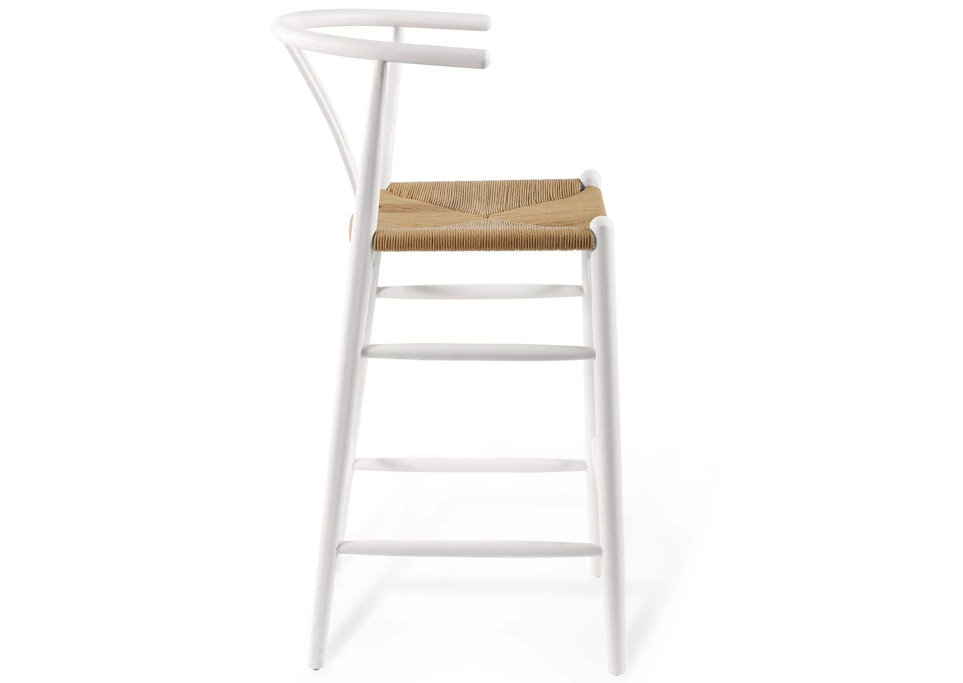 White Amish Wood Bar Stool,Modway