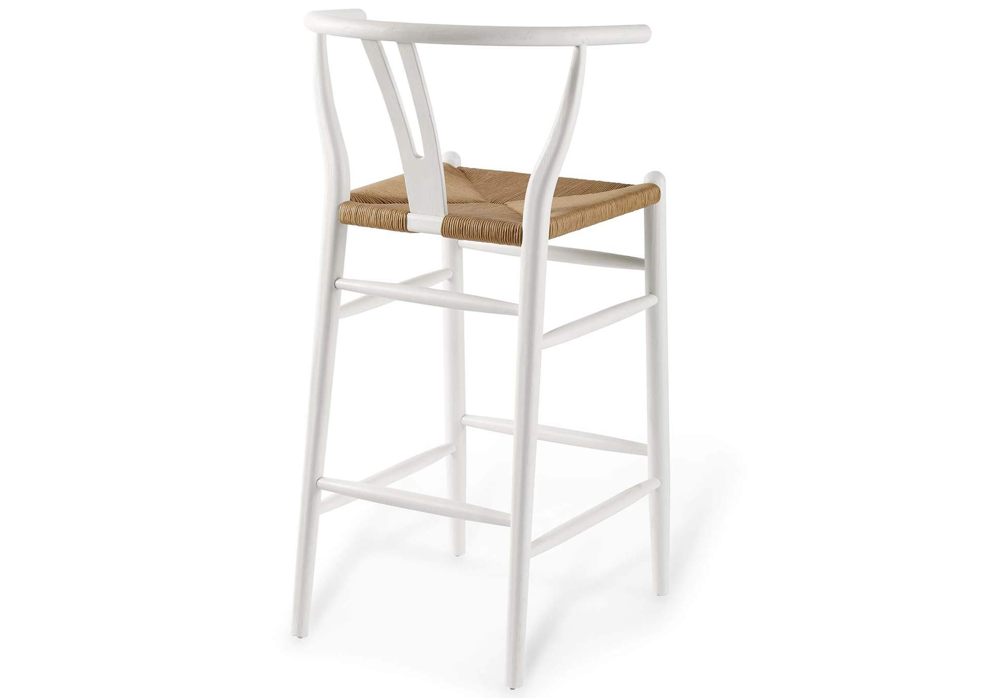 White Amish Wood Bar Stool,Modway