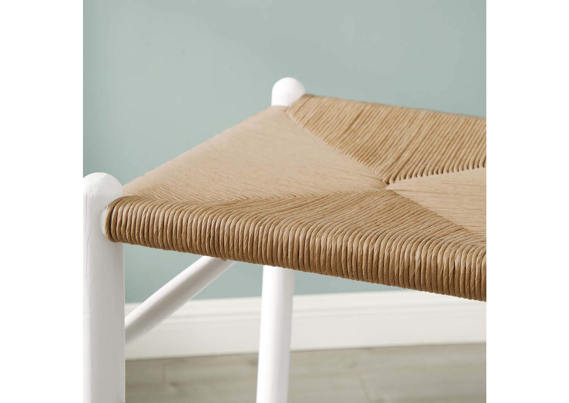 White Amish Wood Bar Stool,Modway