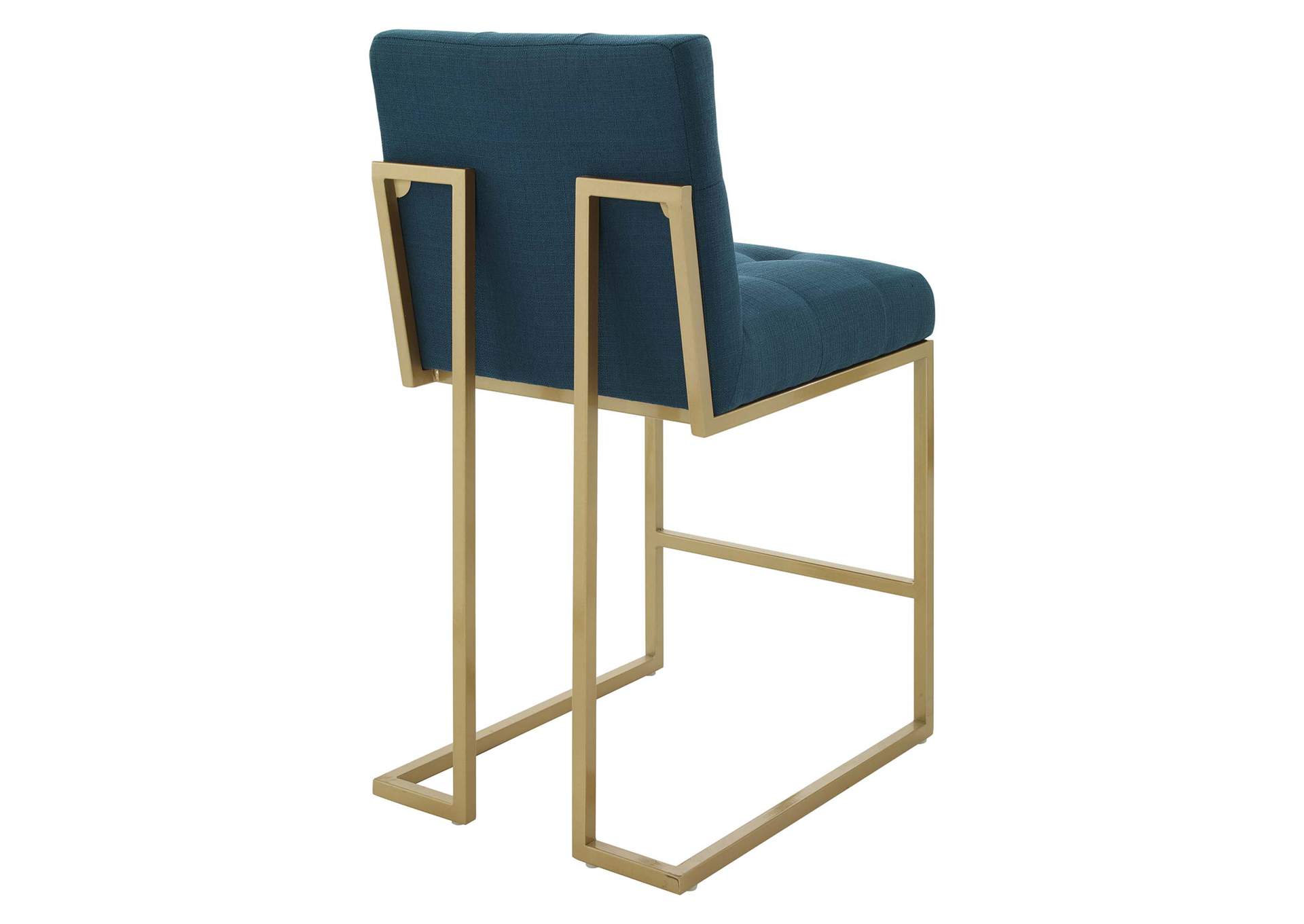 Gold Azure Privy Gold Stainless Steel Upholstered Fabric Counter Stool,Modway
