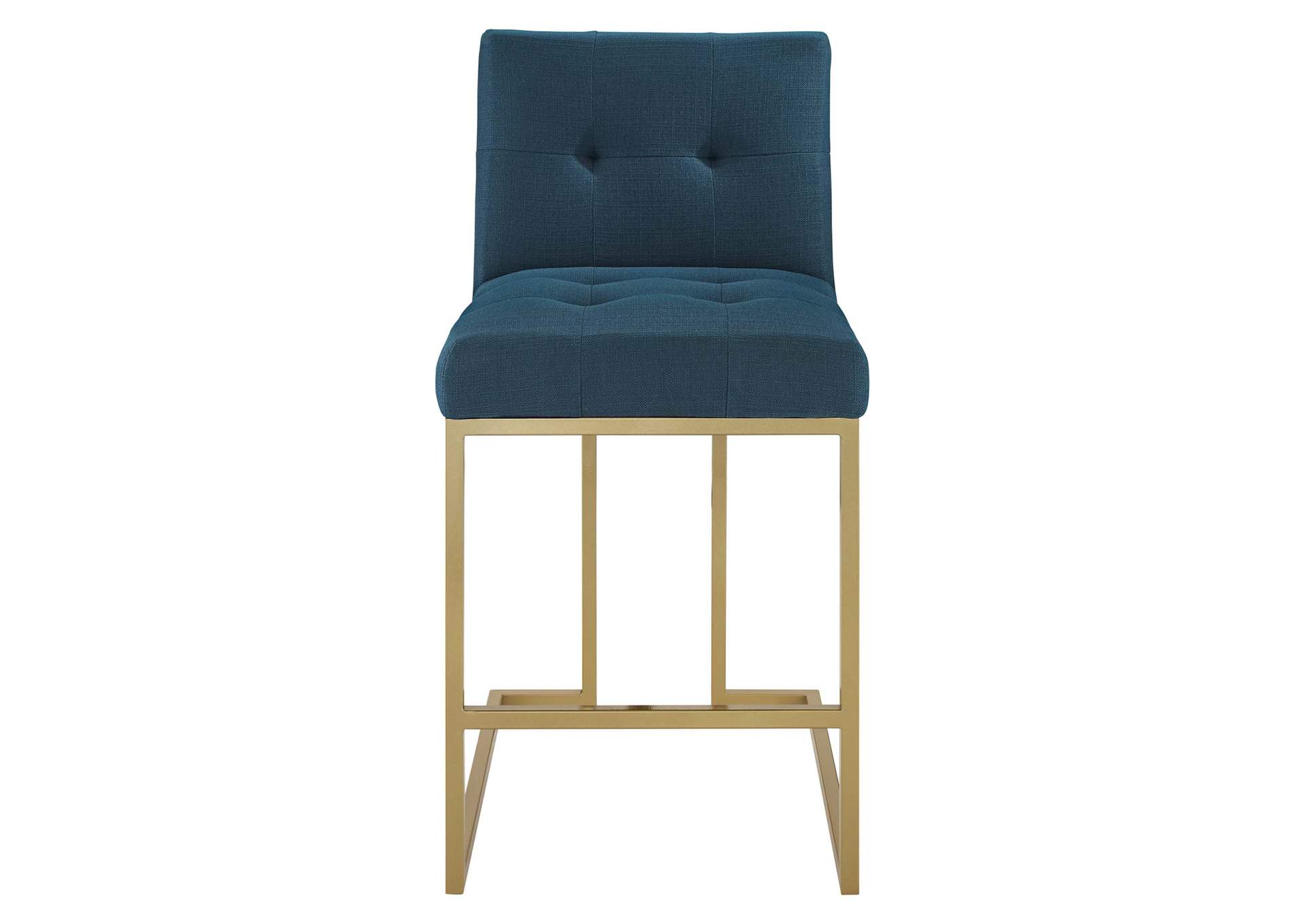 Gold Azure Privy Gold Stainless Steel Upholstered Fabric Counter Stool,Modway