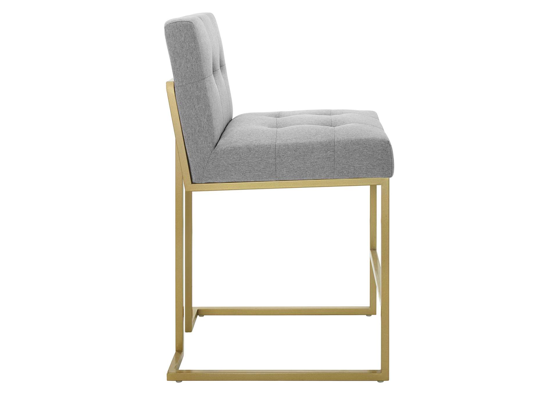 Gold Light Gray Privy Gold Stainless Steel Upholstered Fabric Counter Stool,Modway