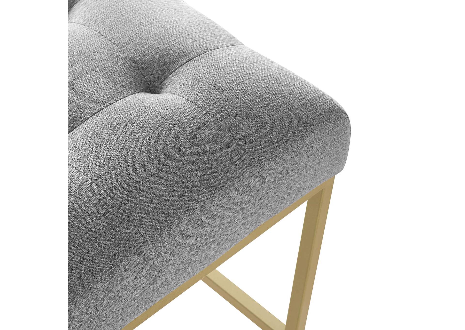 Gold Light Gray Privy Gold Stainless Steel Upholstered Fabric Counter Stool,Modway