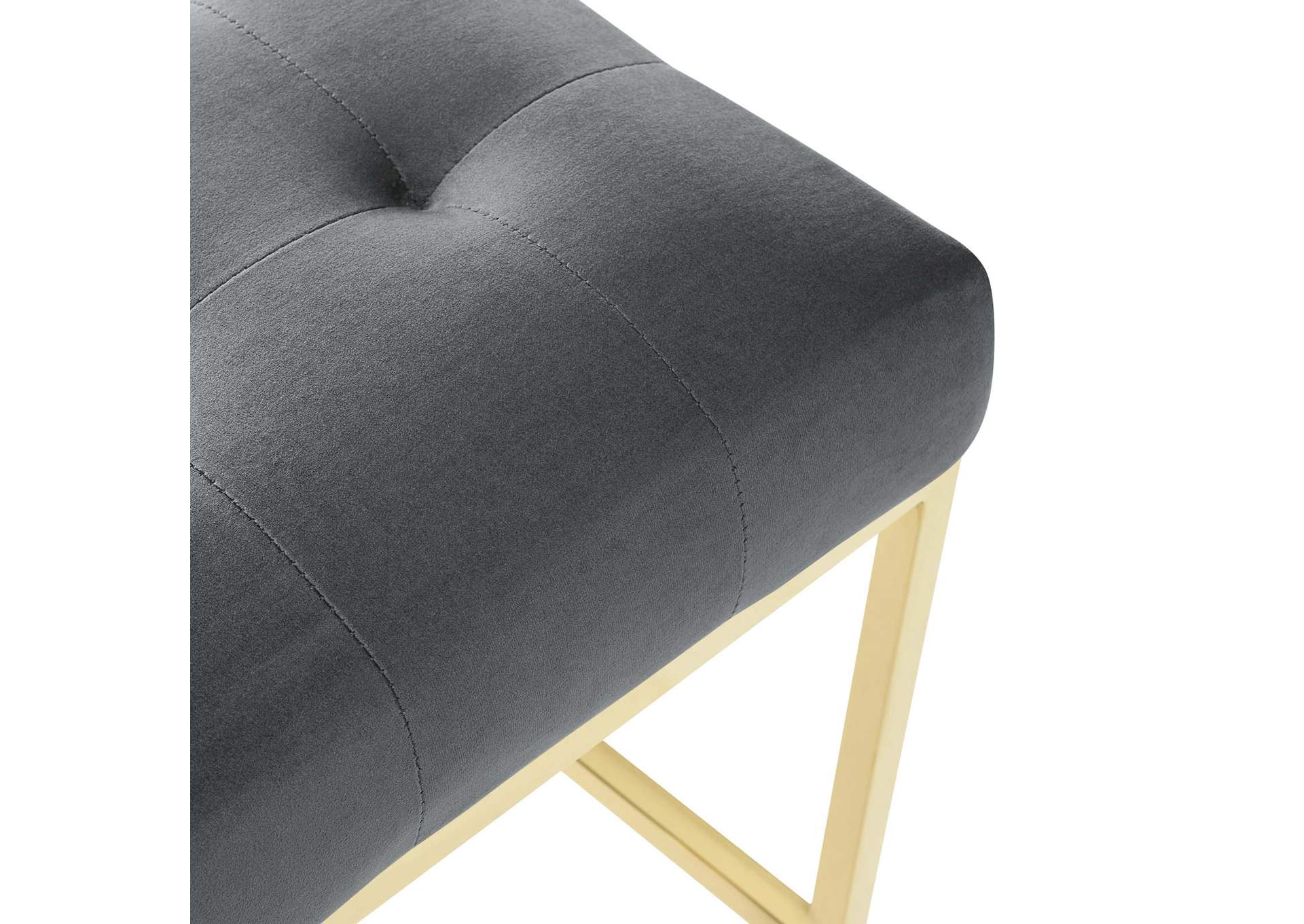 Gold Charcoal Privy Gold Stainless Steel Performance Velvet Counter Stool,Modway