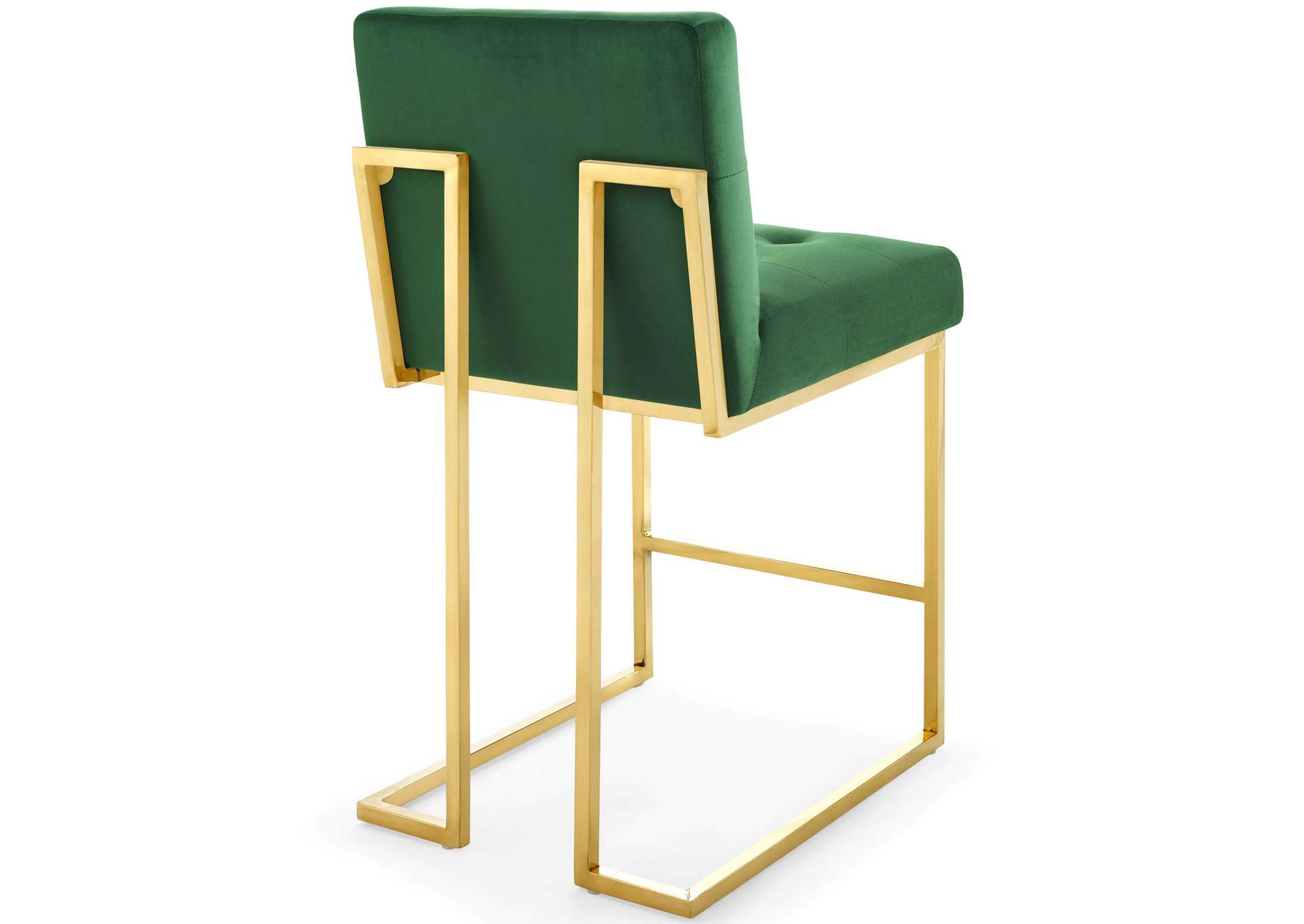 Gold Emerald Privy Gold Stainless Steel Performance Velvet Counter Stool,Modway