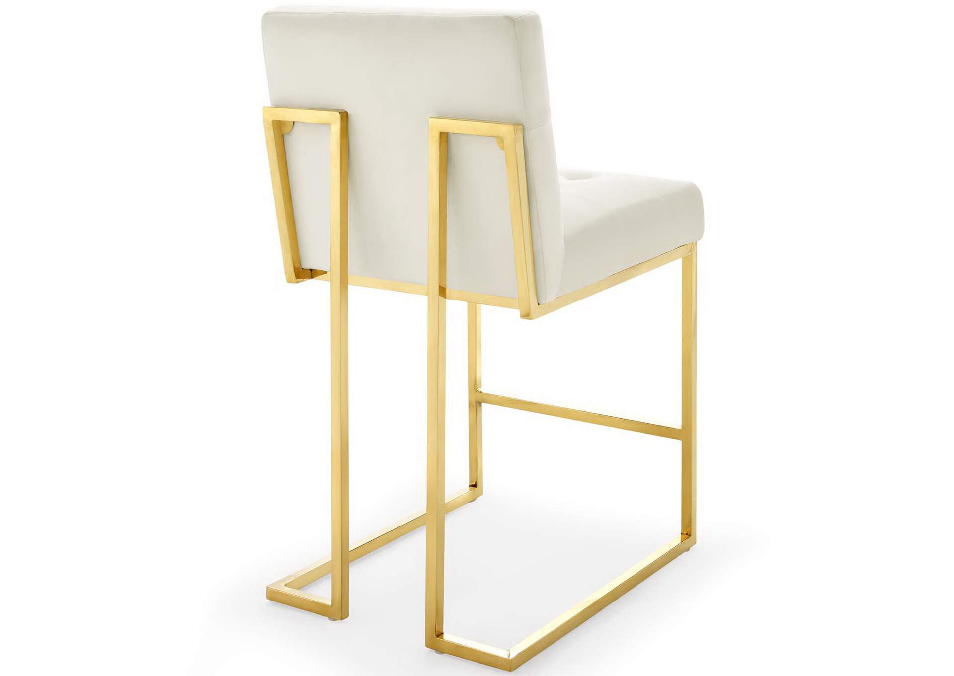 Gold Ivory Privy Gold Stainless Steel Performance Velvet Counter Stool,Modway