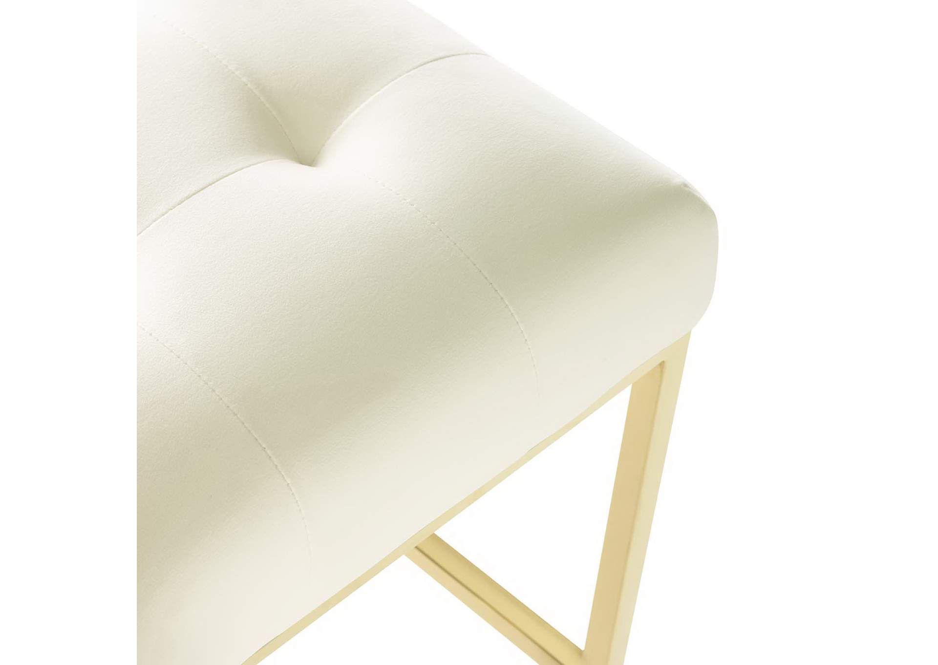 Gold Ivory Privy Gold Stainless Steel Performance Velvet Counter Stool,Modway