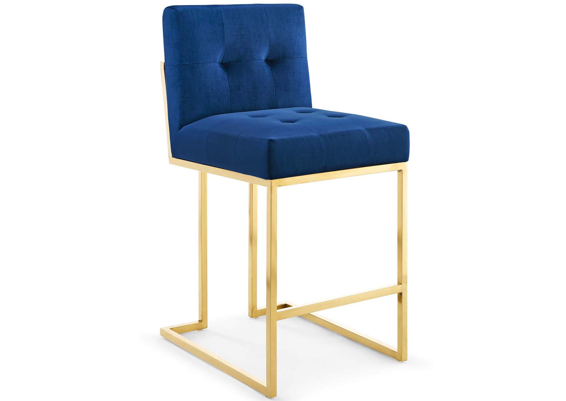 Gold Navy Privy Gold Stainless Steel Performance Velvet Counter Stool,Modway