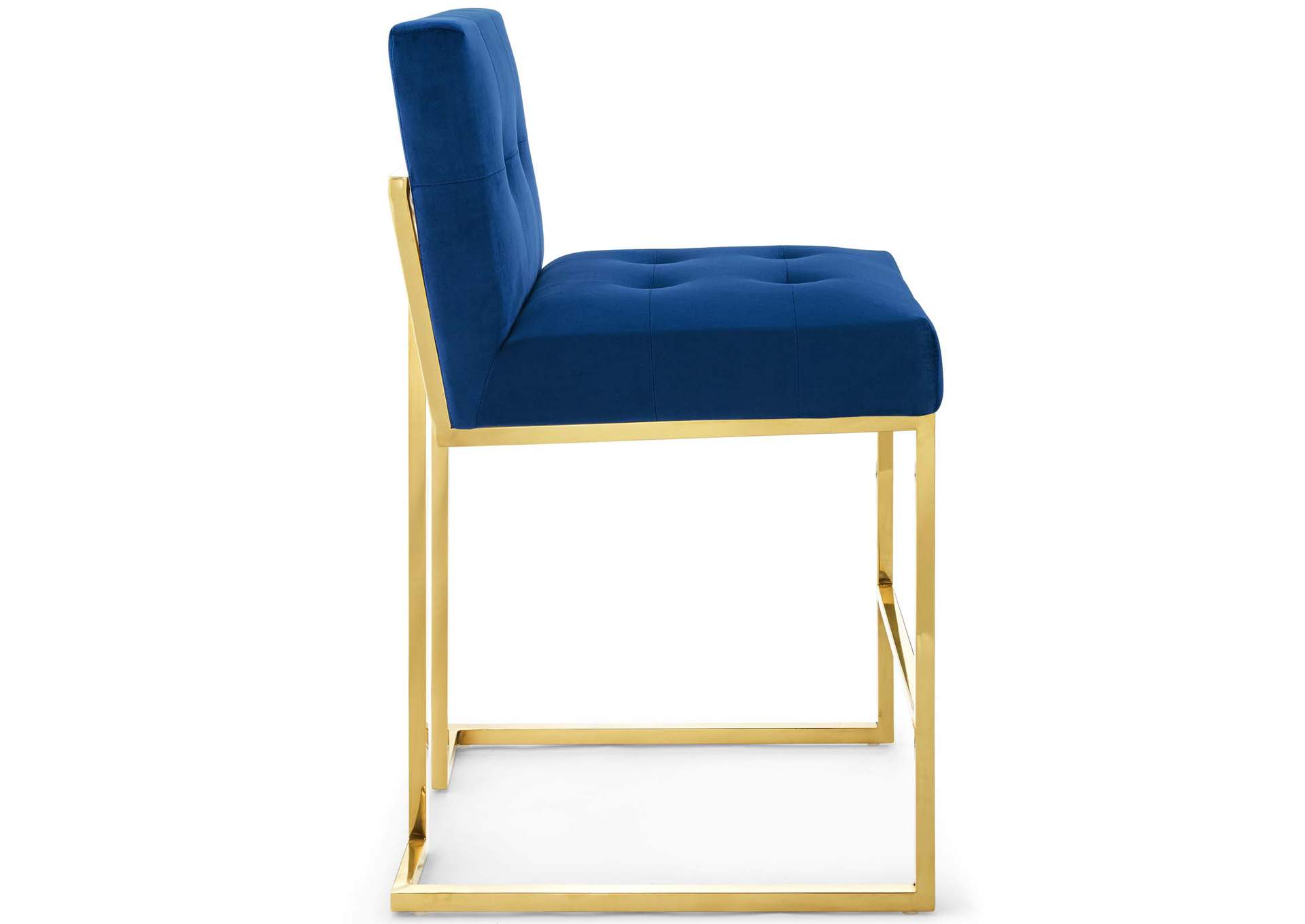 Gold Navy Privy Gold Stainless Steel Performance Velvet Counter Stool,Modway