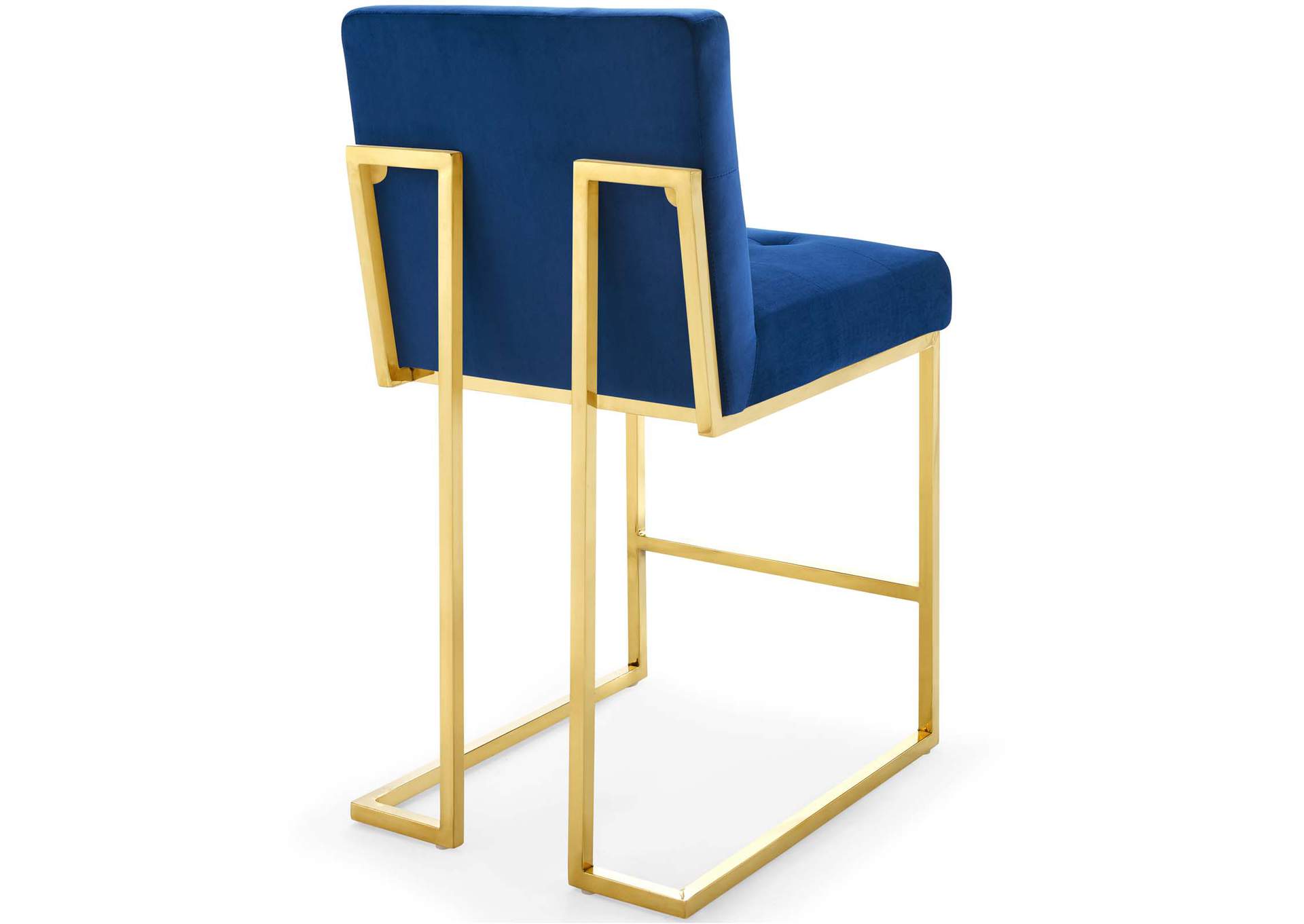 Gold Navy Privy Gold Stainless Steel Performance Velvet Counter Stool,Modway