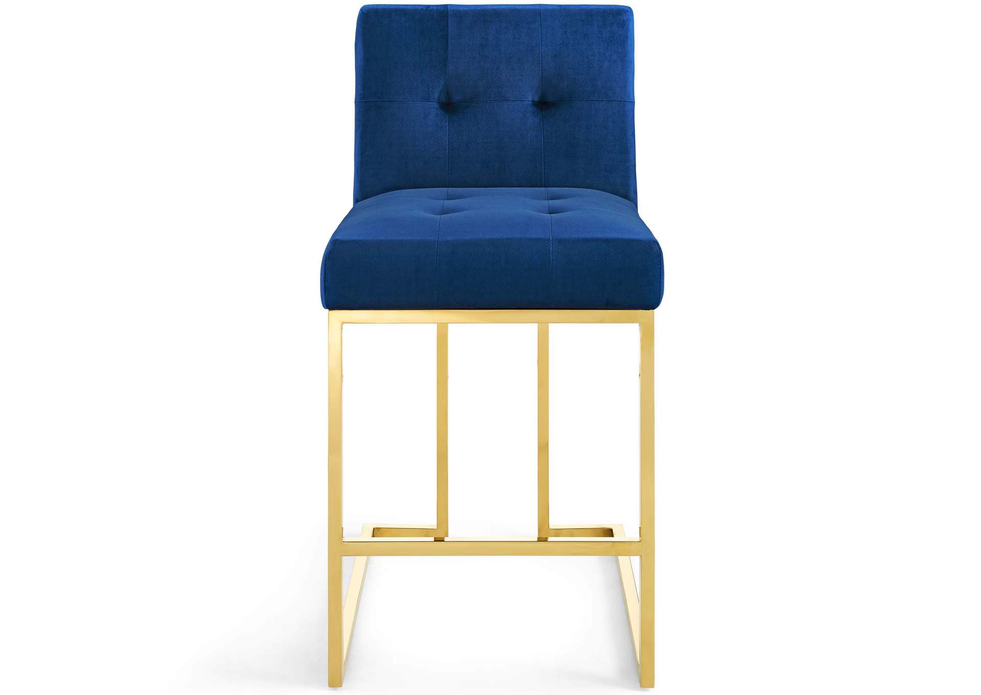 Gold Navy Privy Gold Stainless Steel Performance Velvet Counter Stool,Modway