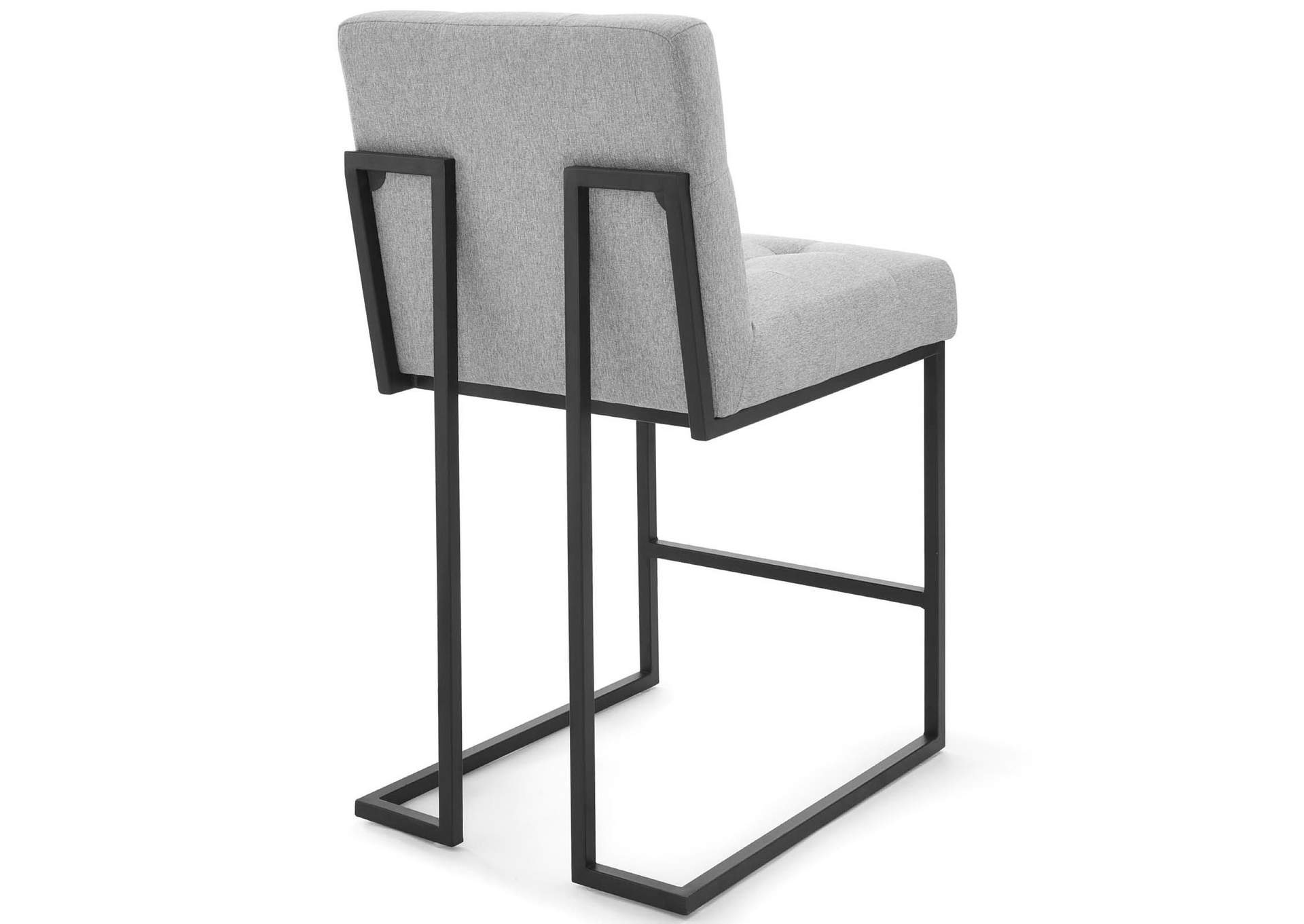 Black Light Gray Privy Black Stainless Steel Upholstered Fabric Counter Stool,Modway