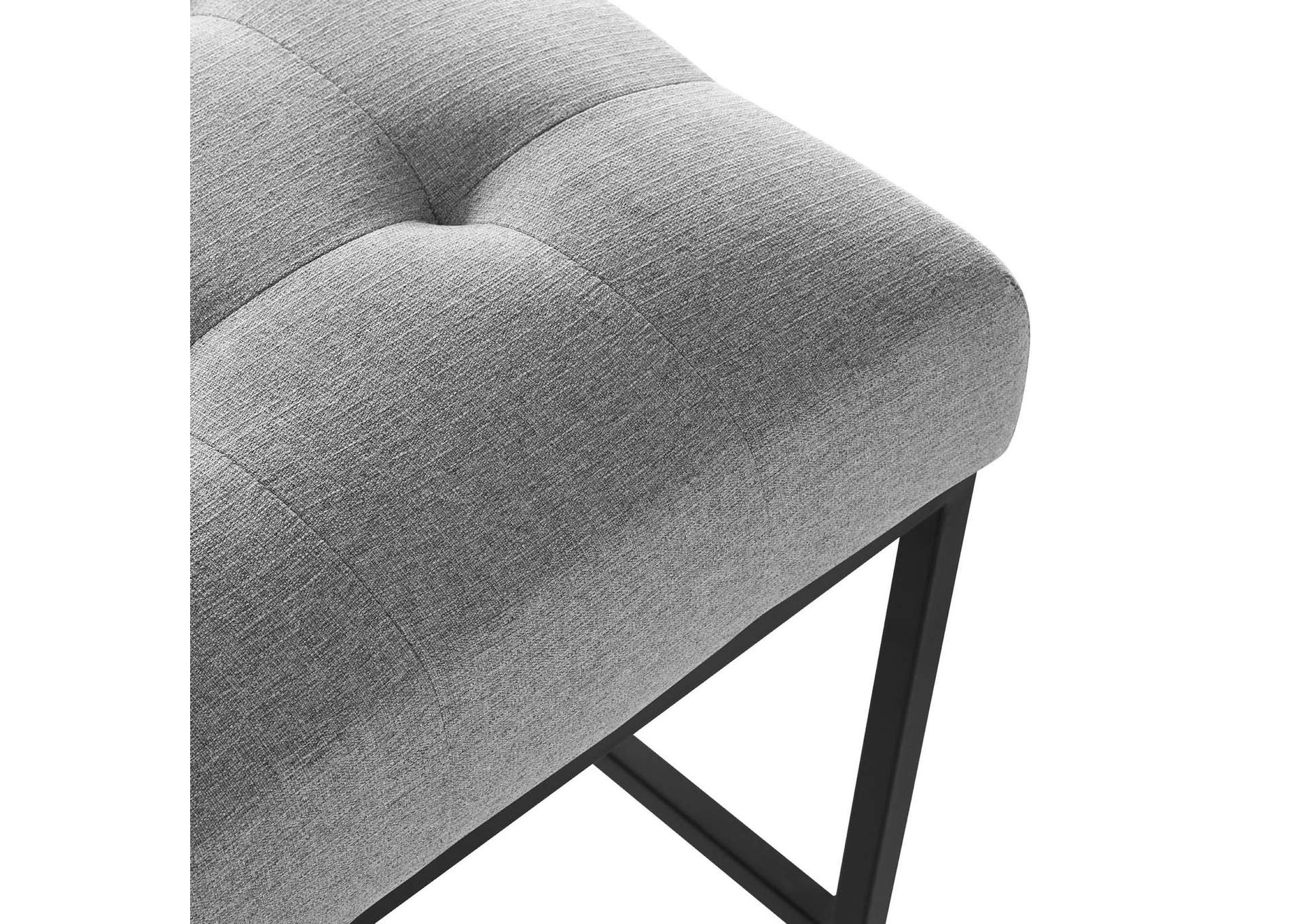 Black Light Gray Privy Black Stainless Steel Upholstered Fabric Counter Stool,Modway