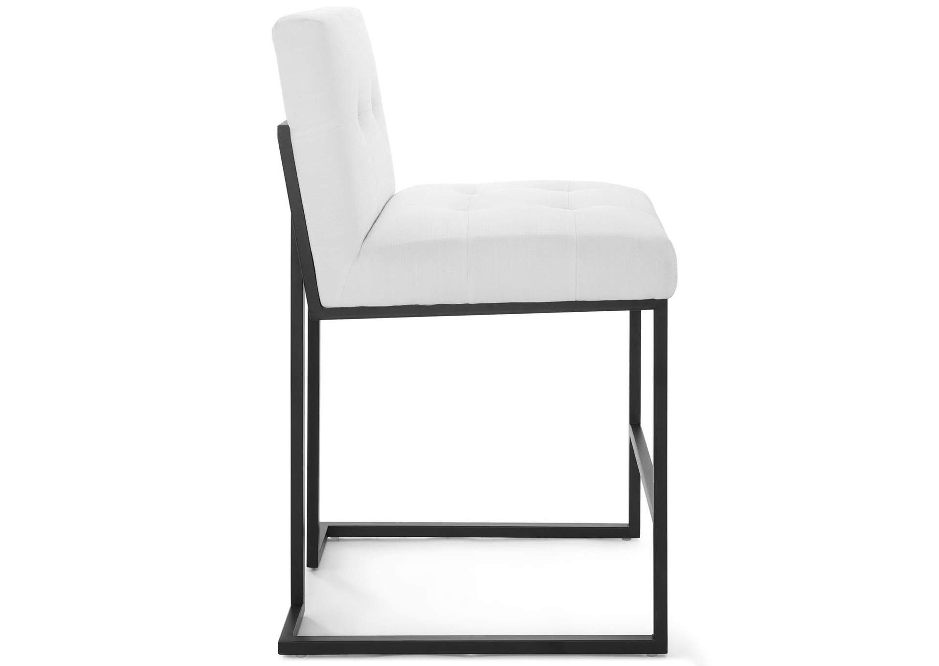 Black White Privy Black Stainless Steel Upholstered Fabric Counter Stool,Modway