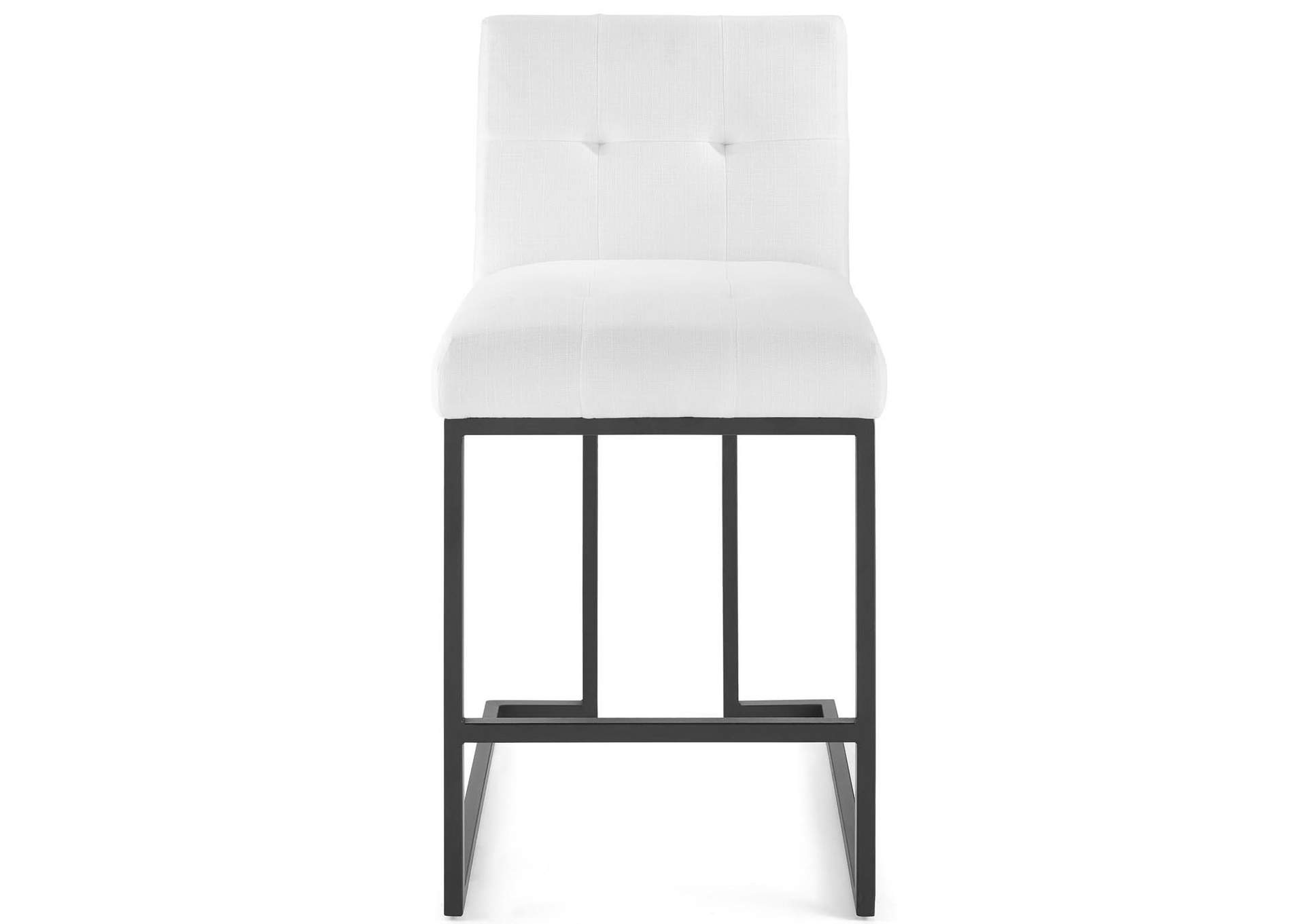 Black White Privy Black Stainless Steel Upholstered Fabric Counter Stool,Modway