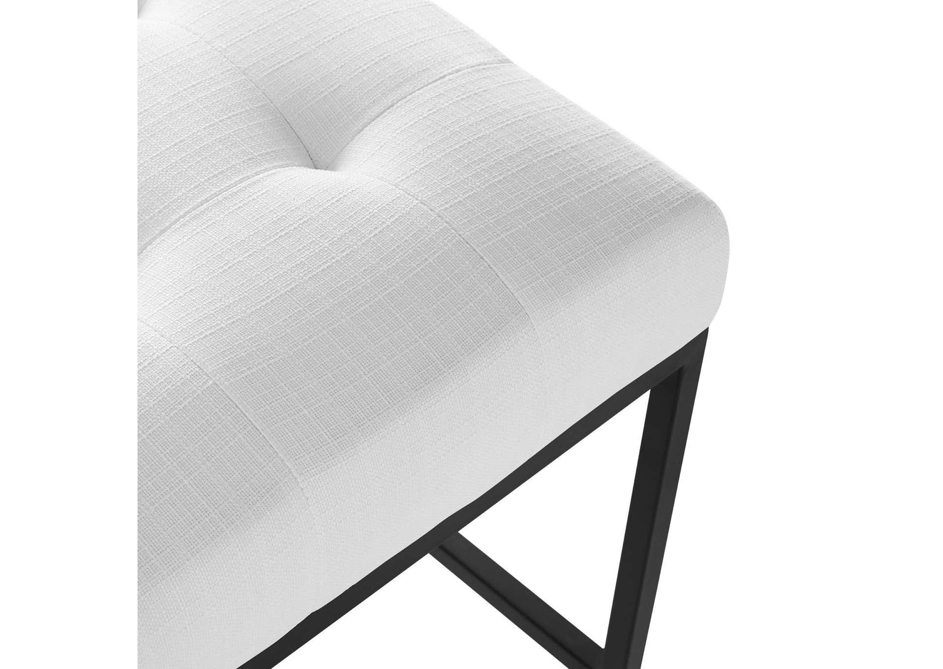Black White Privy Black Stainless Steel Upholstered Fabric Counter Stool,Modway