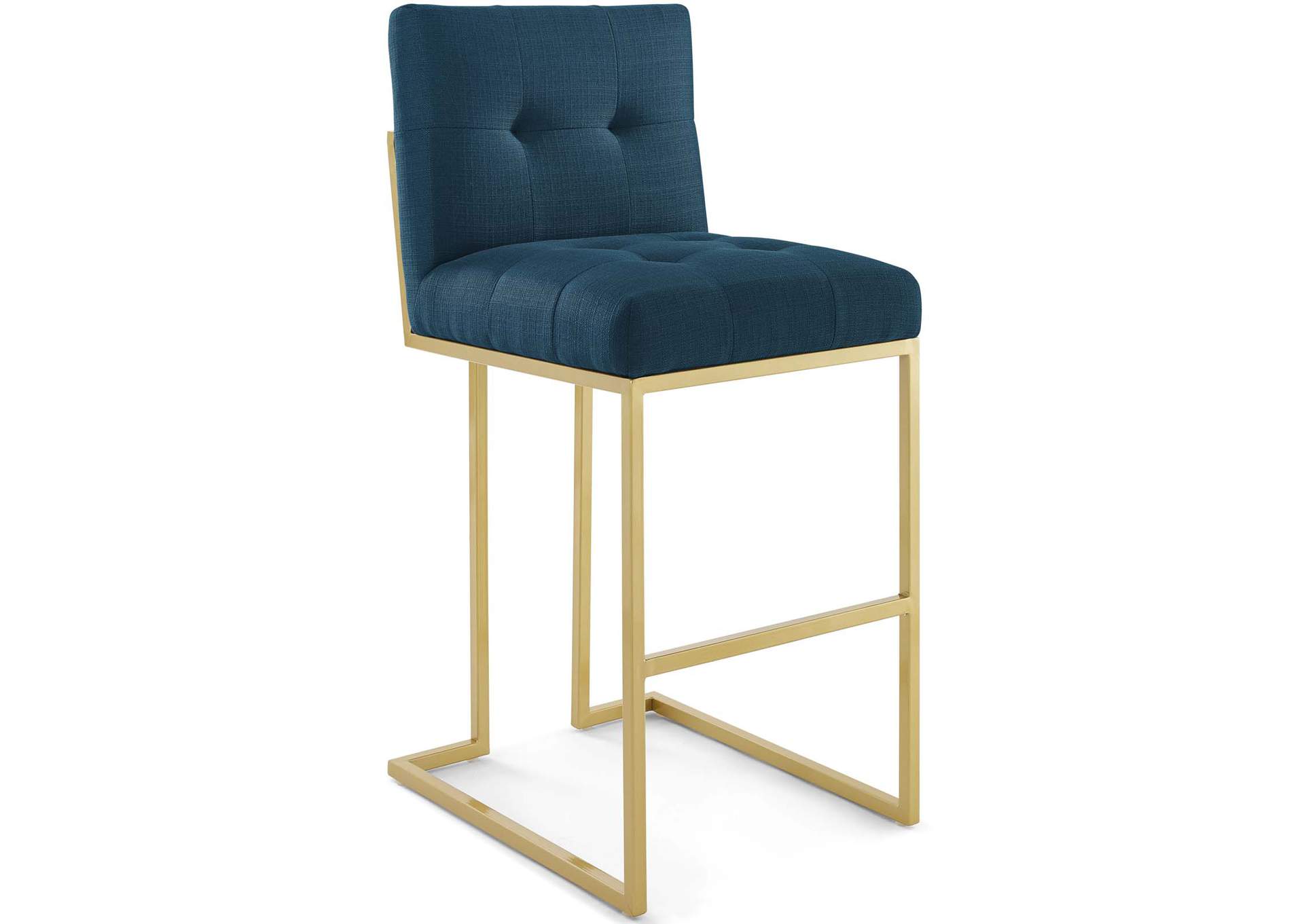 Gold Azure Privy Gold Stainless Steel Upholstered Fabric Bar Stool,Modway