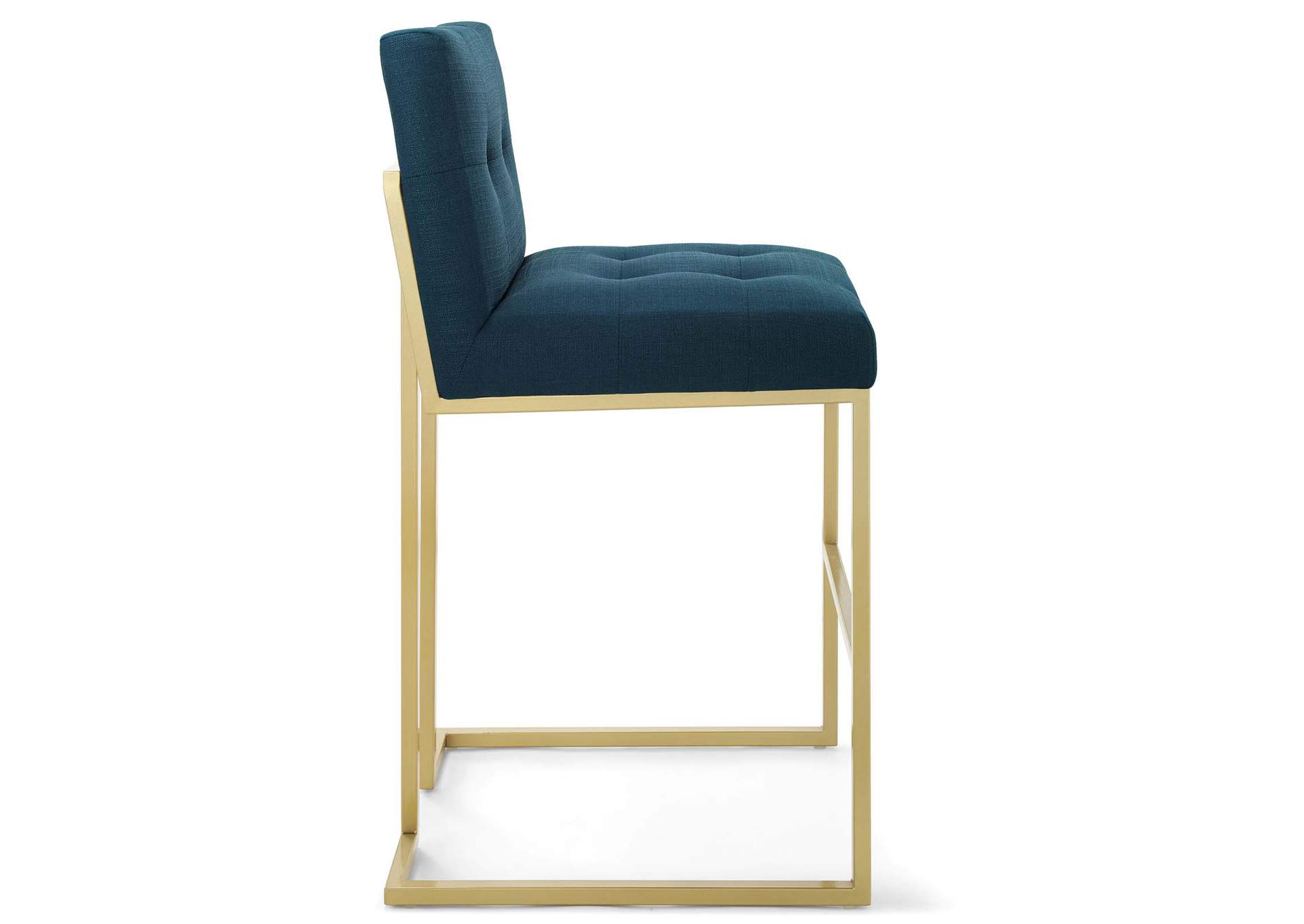 Gold Azure Privy Gold Stainless Steel Upholstered Fabric Bar Stool,Modway