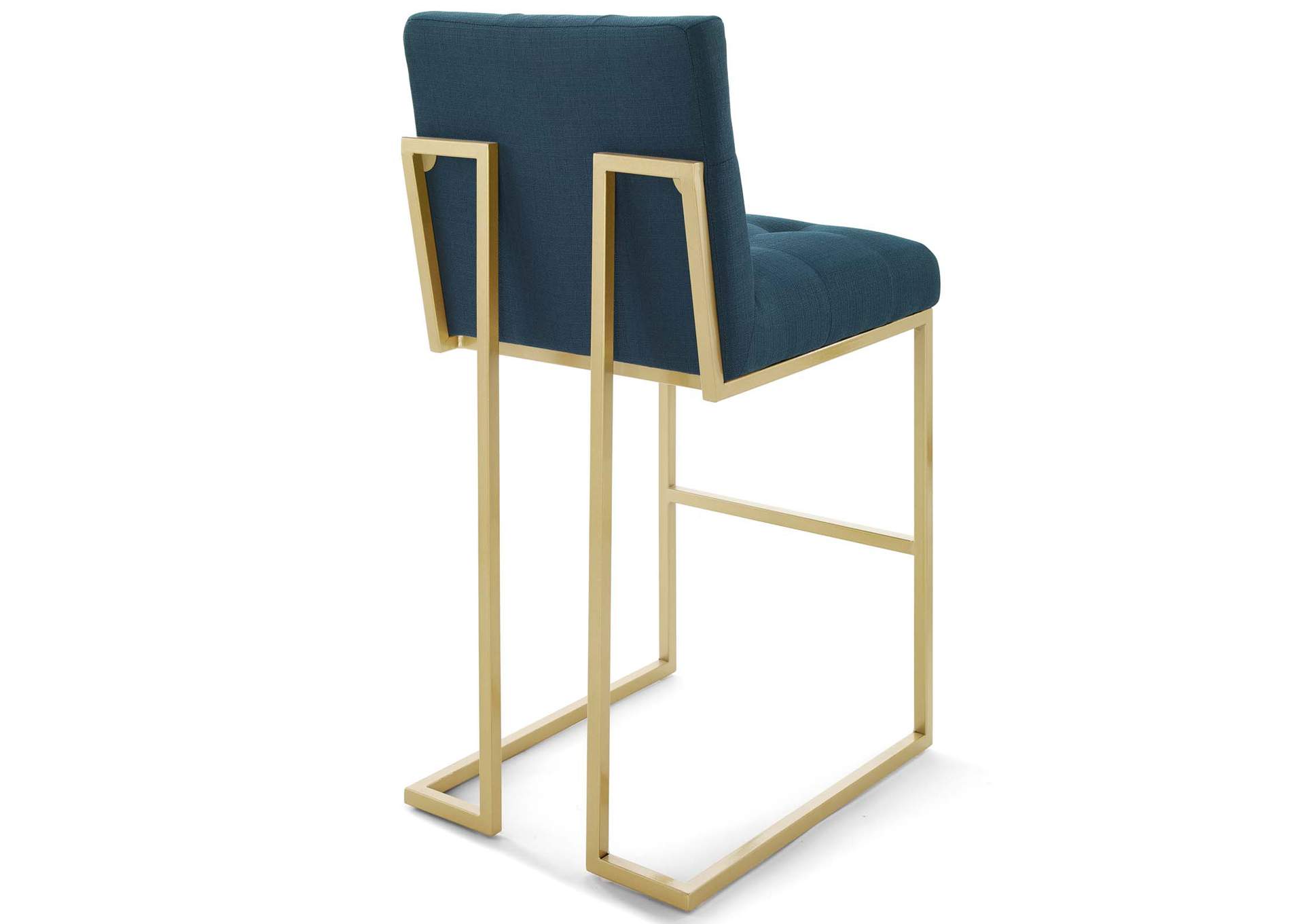 Gold Azure Privy Gold Stainless Steel Upholstered Fabric Bar Stool,Modway