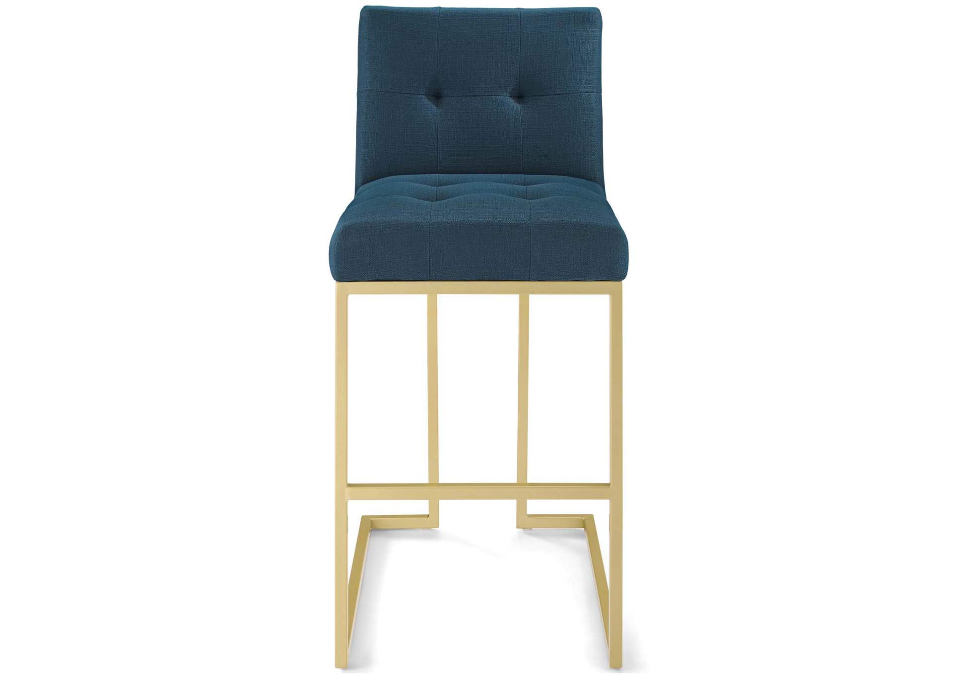 Gold Azure Privy Gold Stainless Steel Upholstered Fabric Bar Stool,Modway