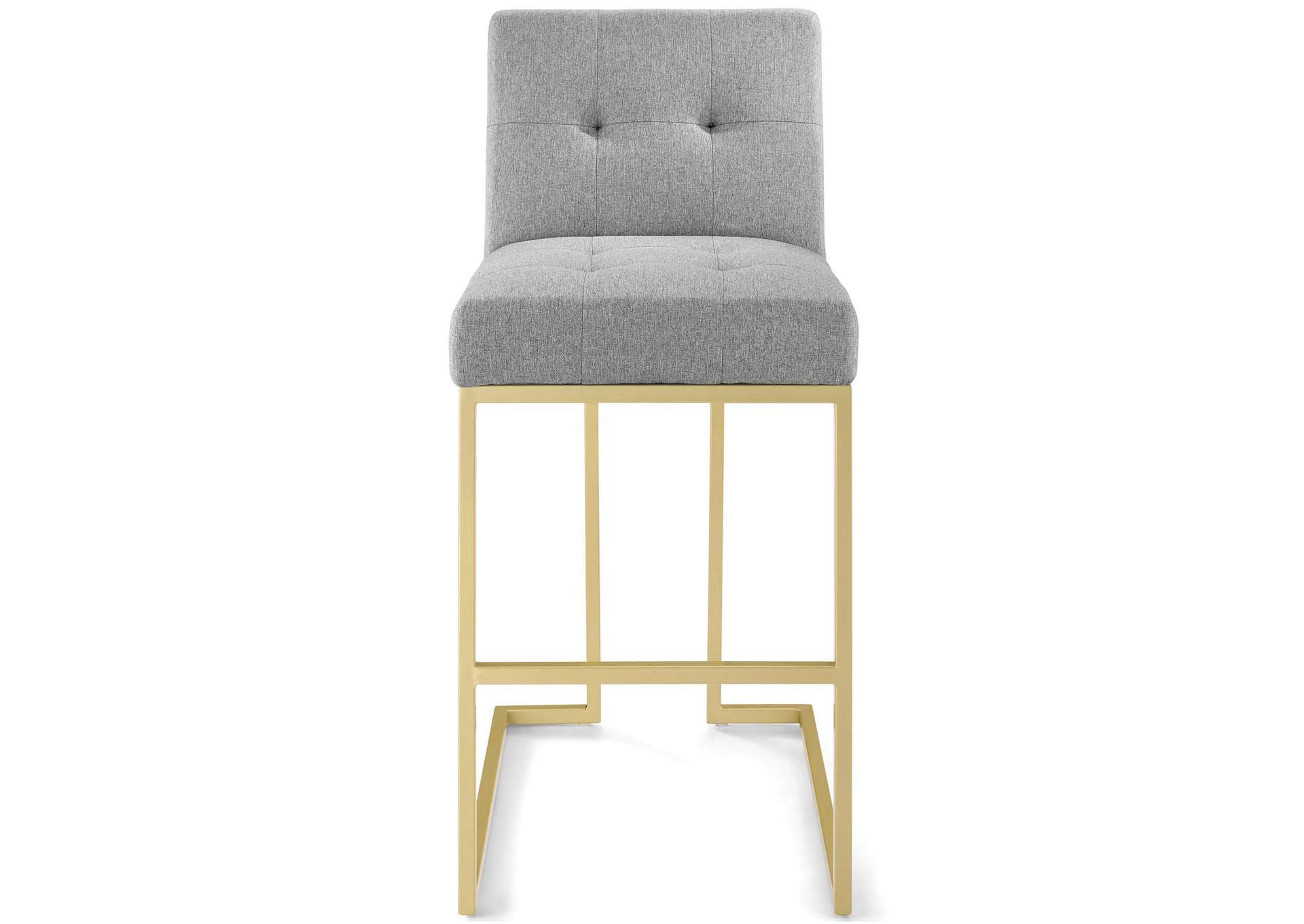 Gold Light Gray Privy Gold Stainless Steel Upholstered Fabric Bar Stool,Modway