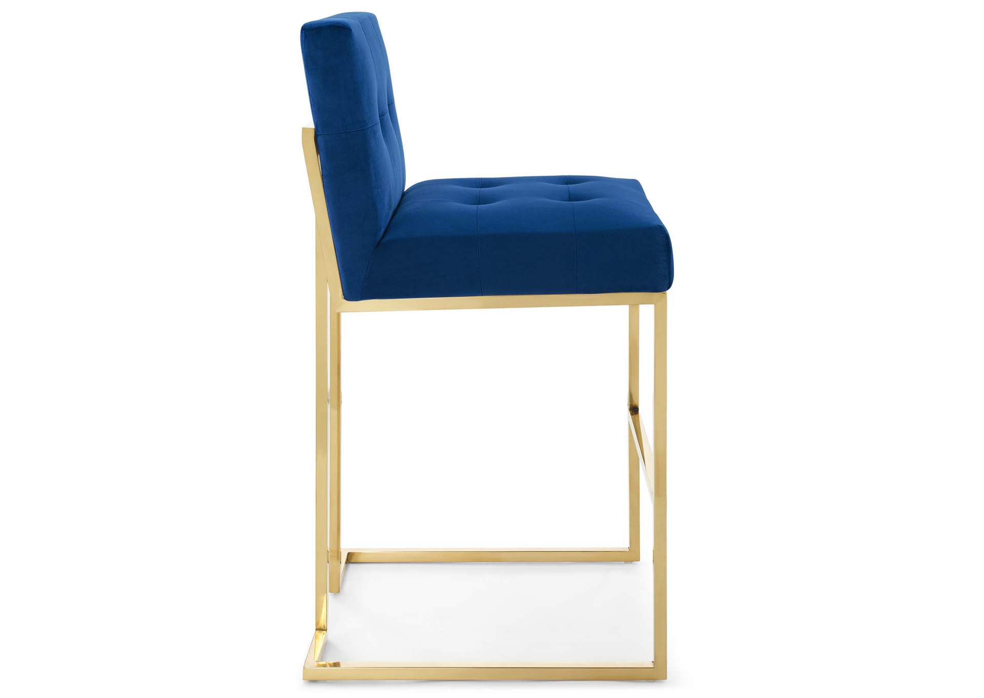 Gold Navy Privy Gold Stainless Steel Performance Velvet Bar Stool,Modway