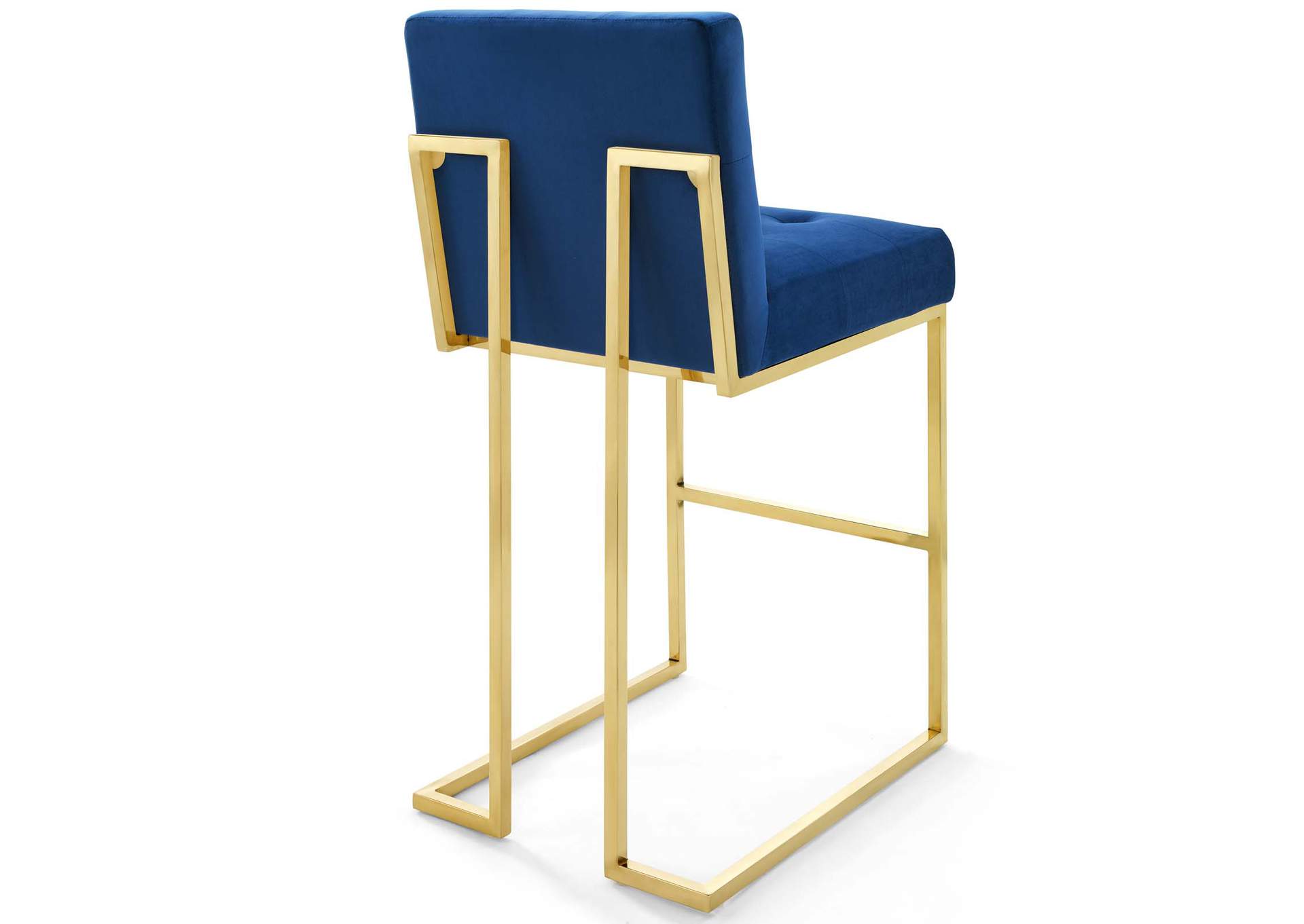 Gold Navy Privy Gold Stainless Steel Performance Velvet Bar Stool,Modway