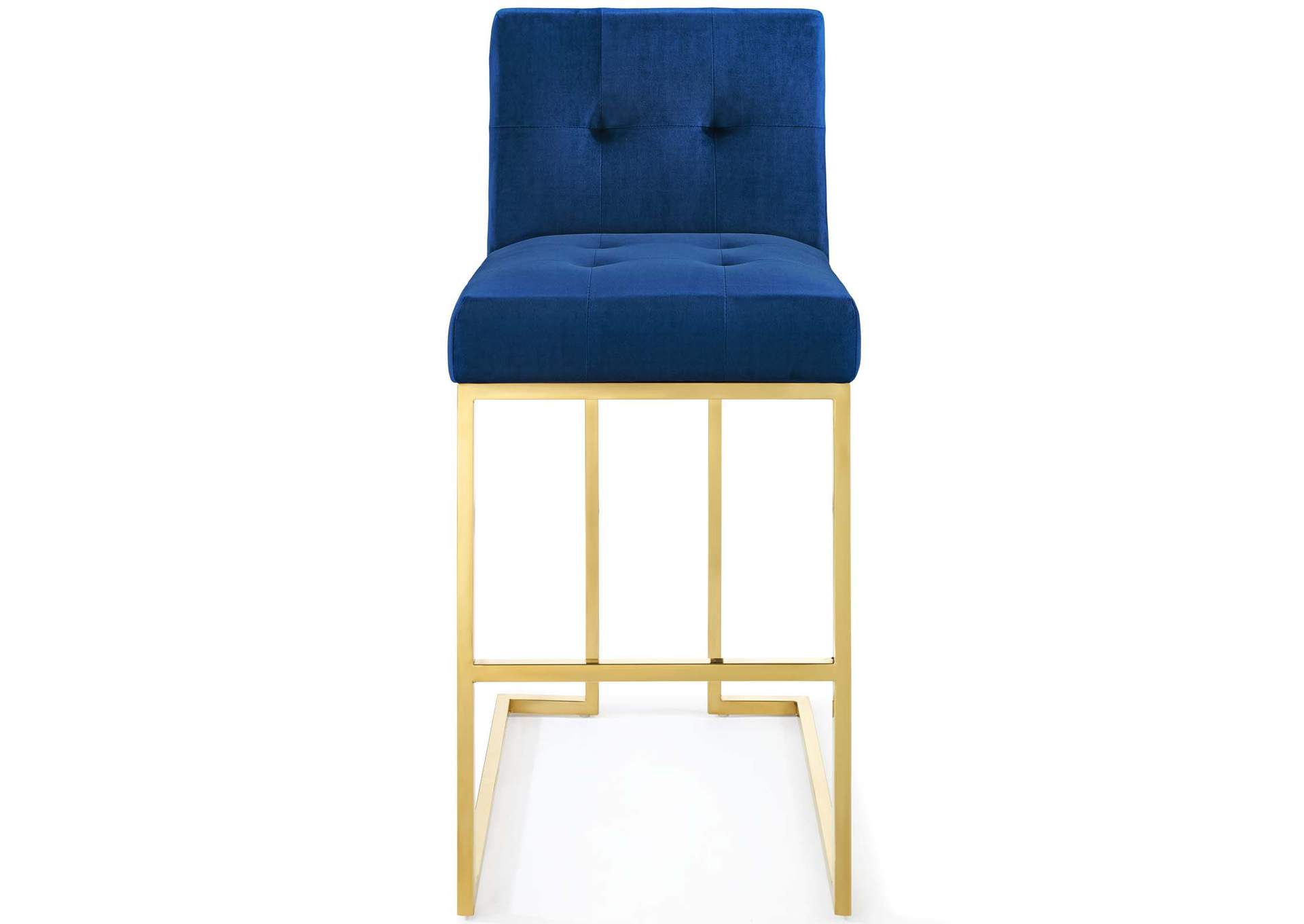 Gold Navy Privy Gold Stainless Steel Performance Velvet Bar Stool,Modway