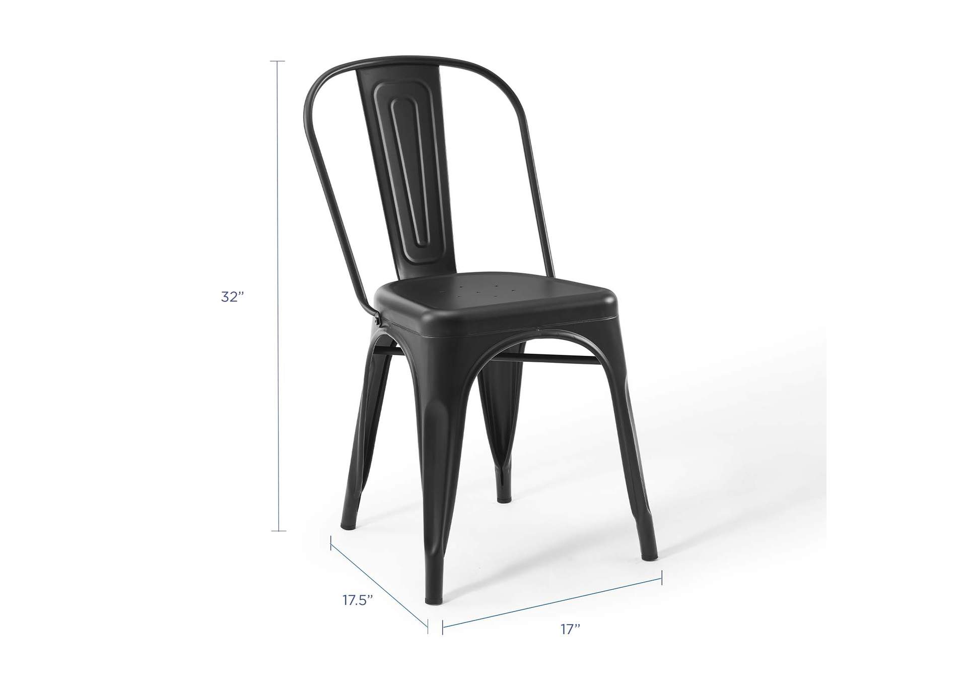 Black Promenade Bistro Dining Side Chair [Set of 2],Modway