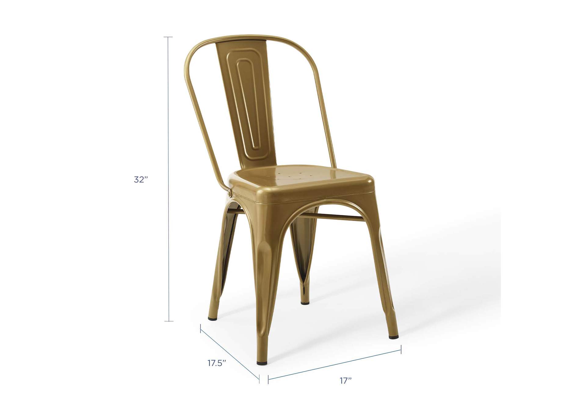 Gold Promenade Bistro Dining Side Chair [Set of 2],Modway