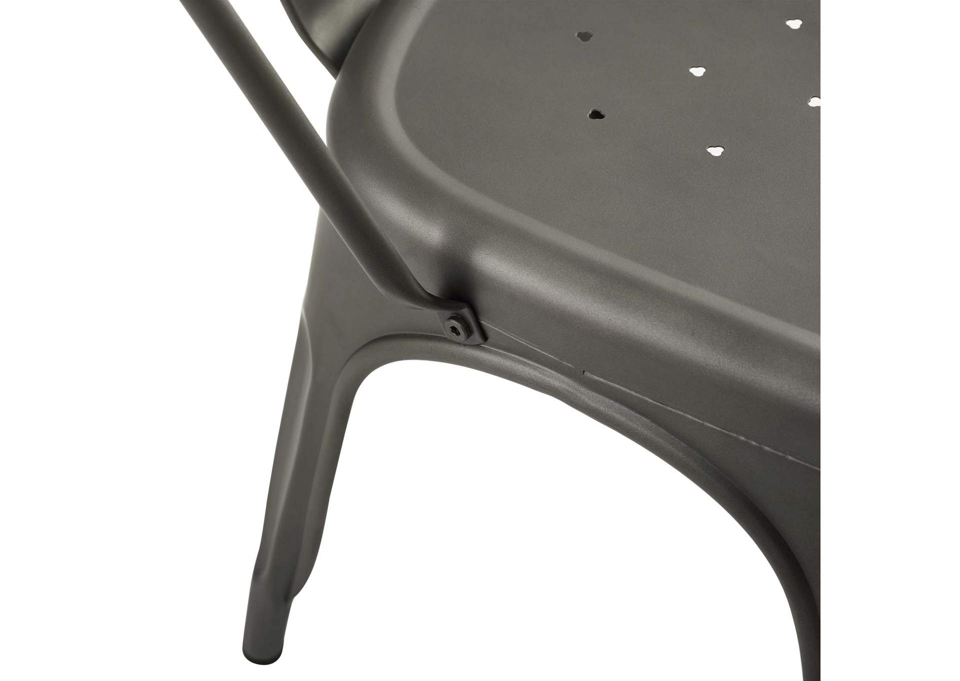 Gunmetal Promenade Bistro Dining Side Chair [Set of 2],Modway