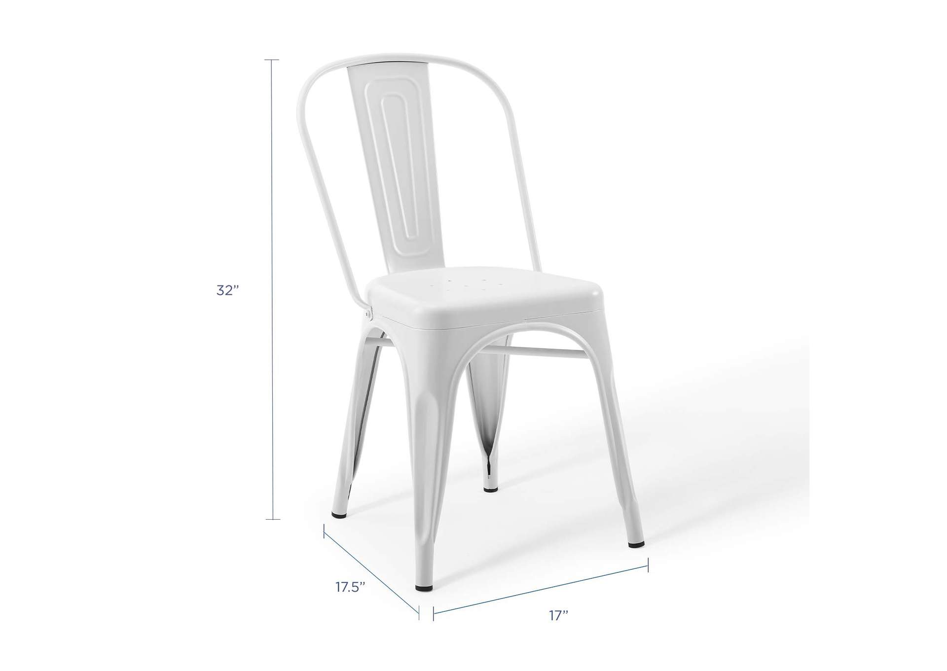 White Promenade Bistro Dining Side Chair [Set of 2],Modway