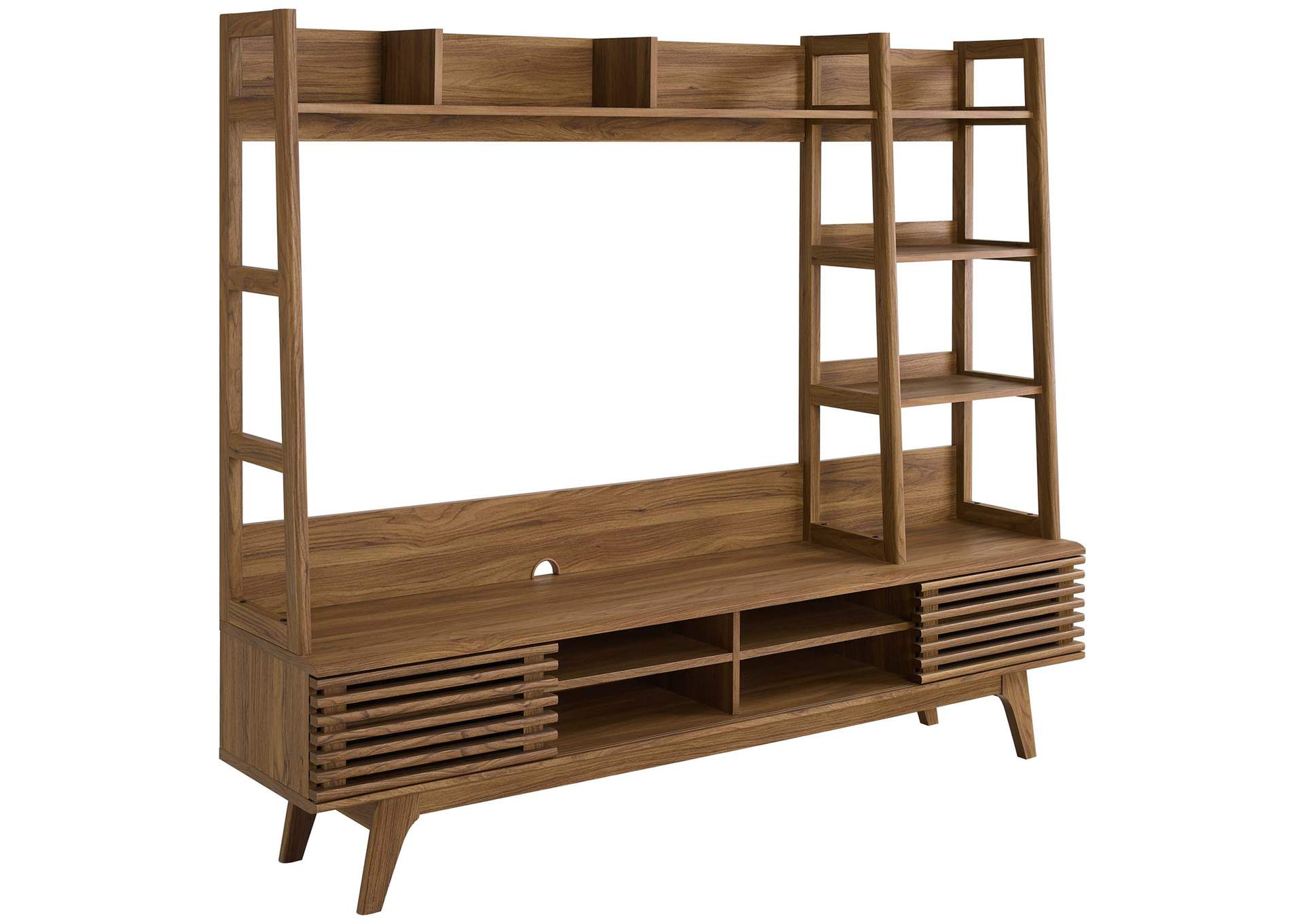 Walnut Render TV Stand Entertainment Center,Modway