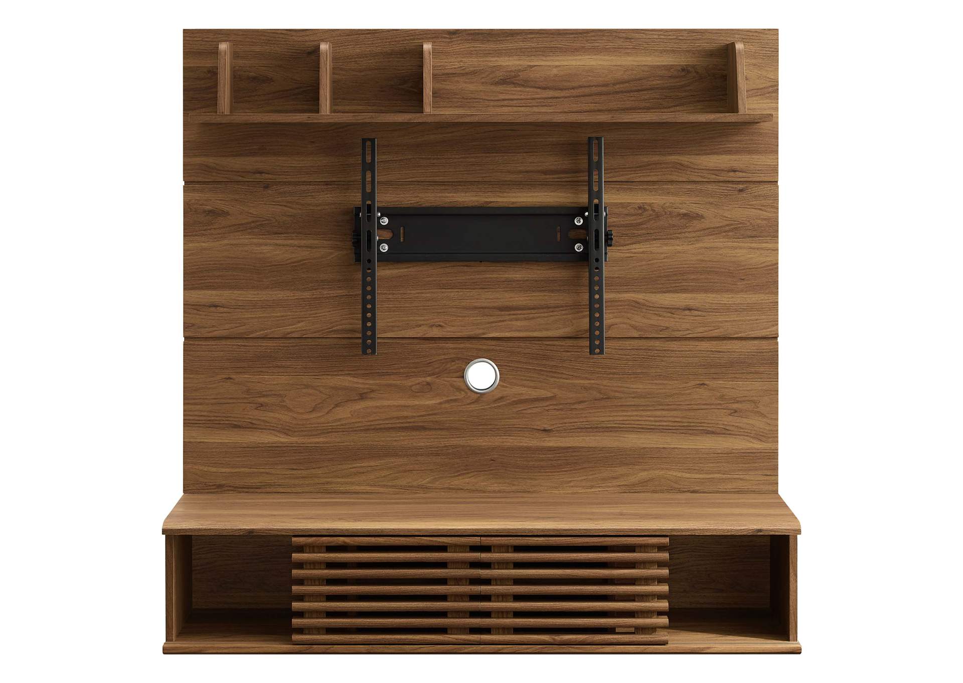 Walnut Render Wall Mounted TV Stand Entertainment Center,Modway