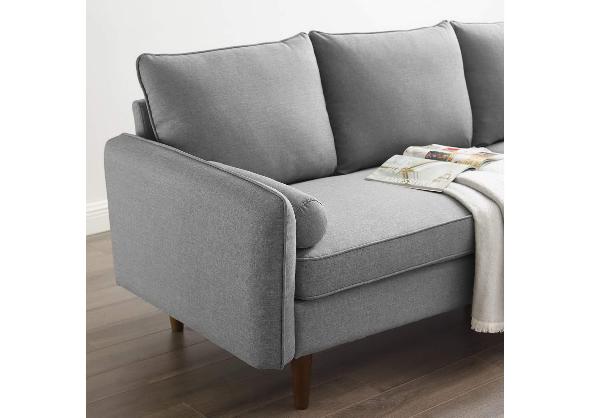 Light Gray Revive Upholstered Right or Left Sectional Sofa,Modway