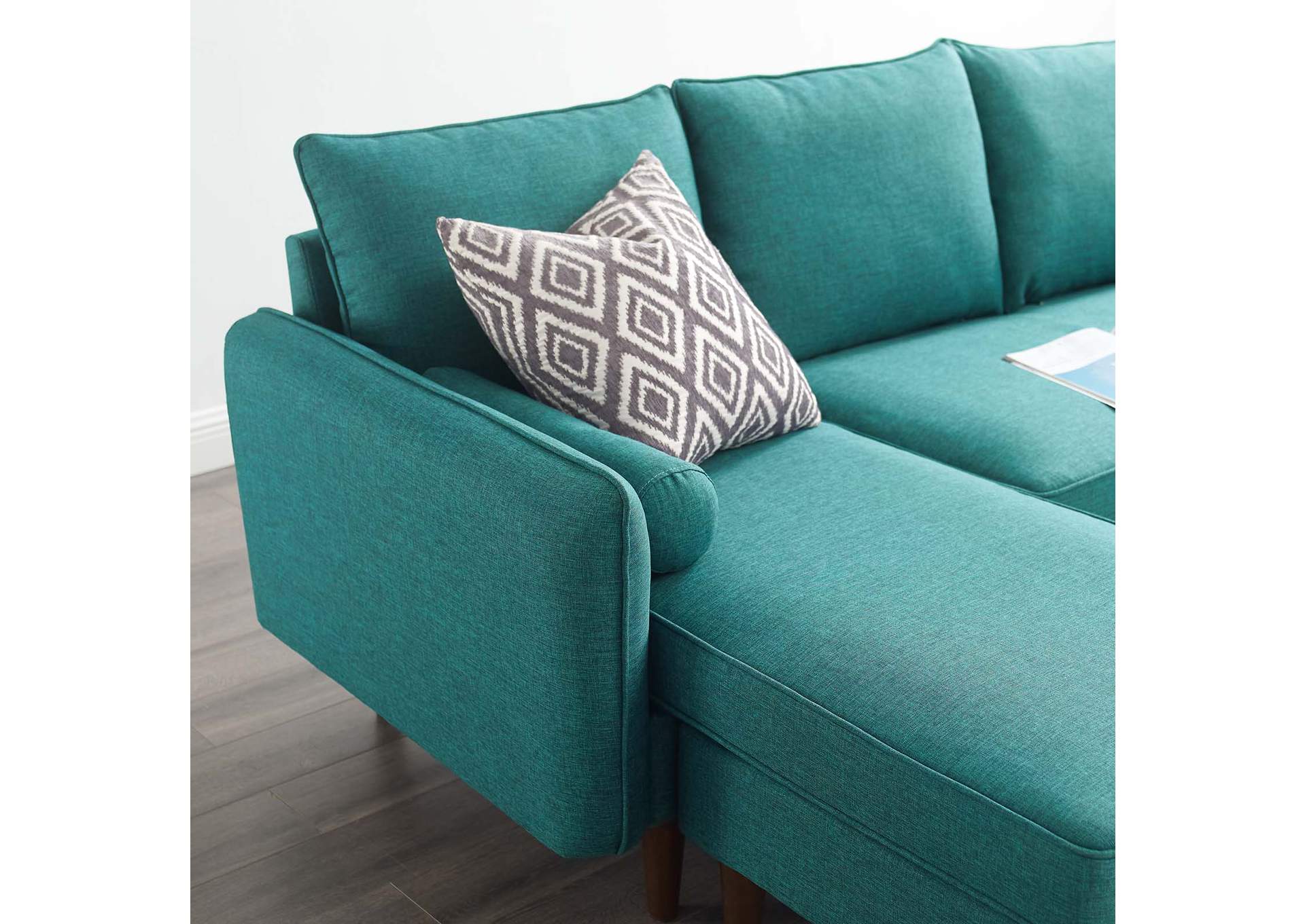 Teal Revive Upholstered Right or Left Sectional Sofa,Modway