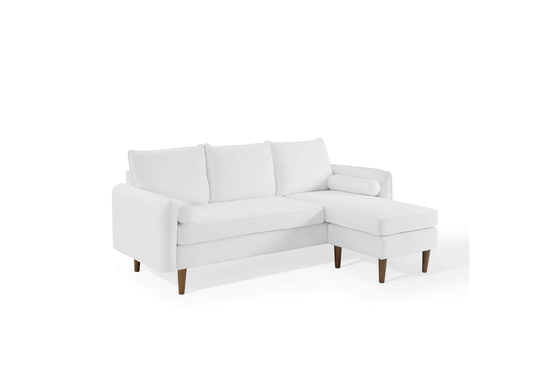 White Revive Upholstered Right or Left Sectional Sofa,Modway