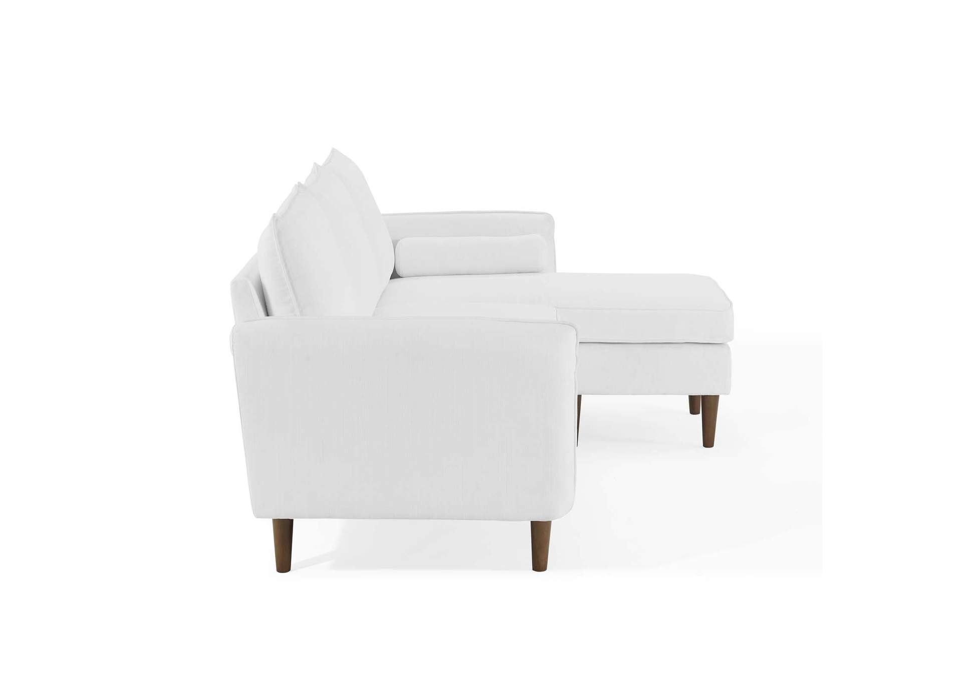 White Revive Upholstered Right or Left Sectional Sofa,Modway