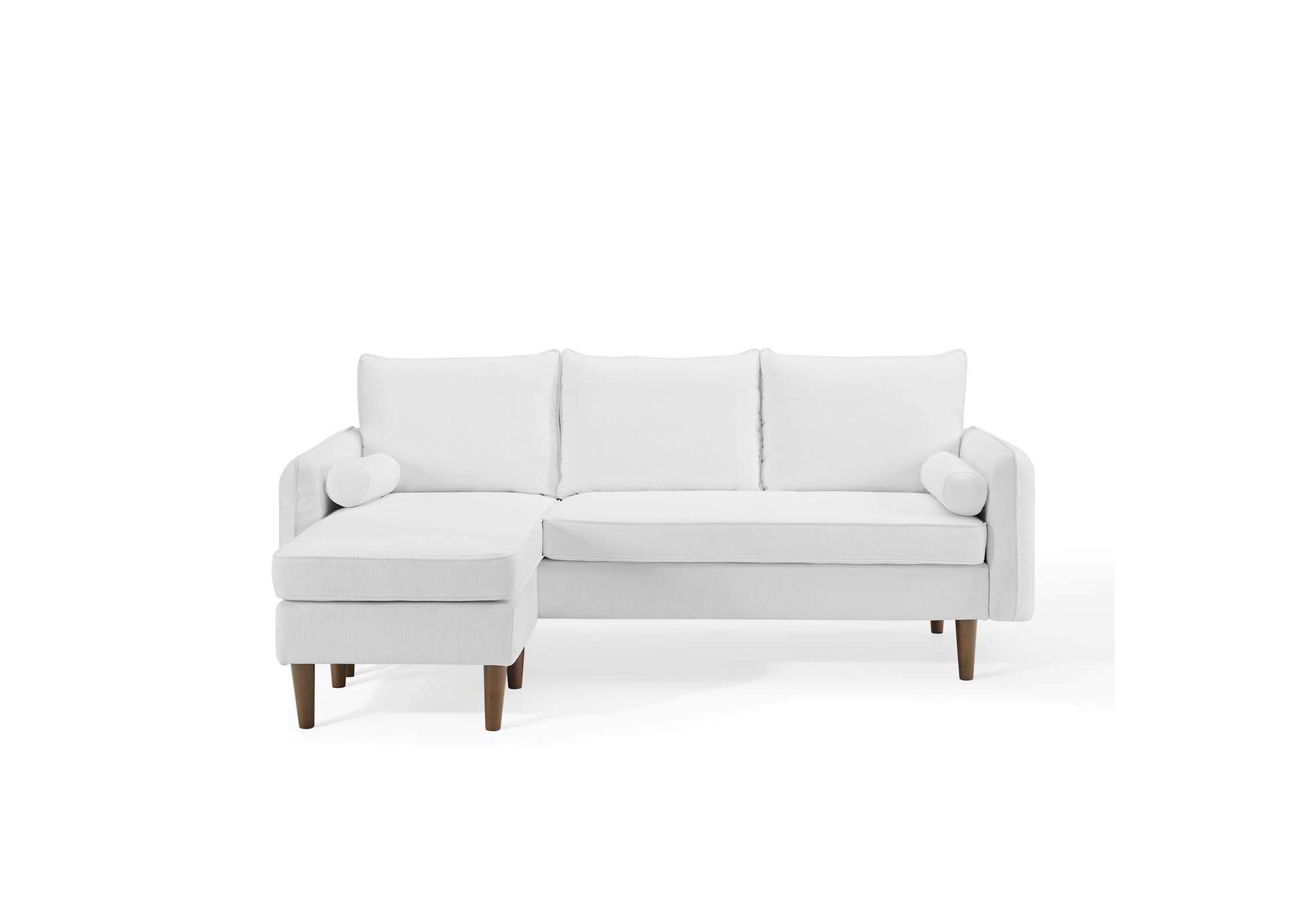 White Revive Upholstered Right or Left Sectional Sofa,Modway
