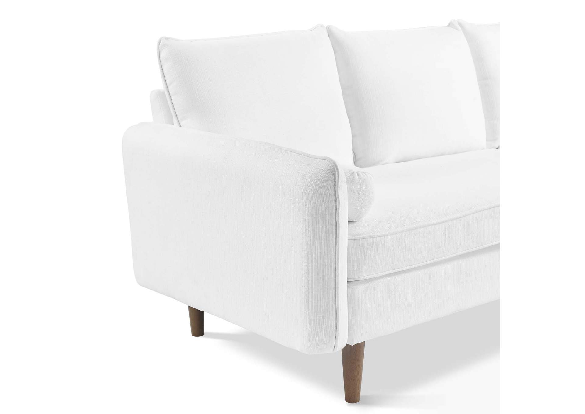 White Revive Upholstered Right or Left Sectional Sofa,Modway