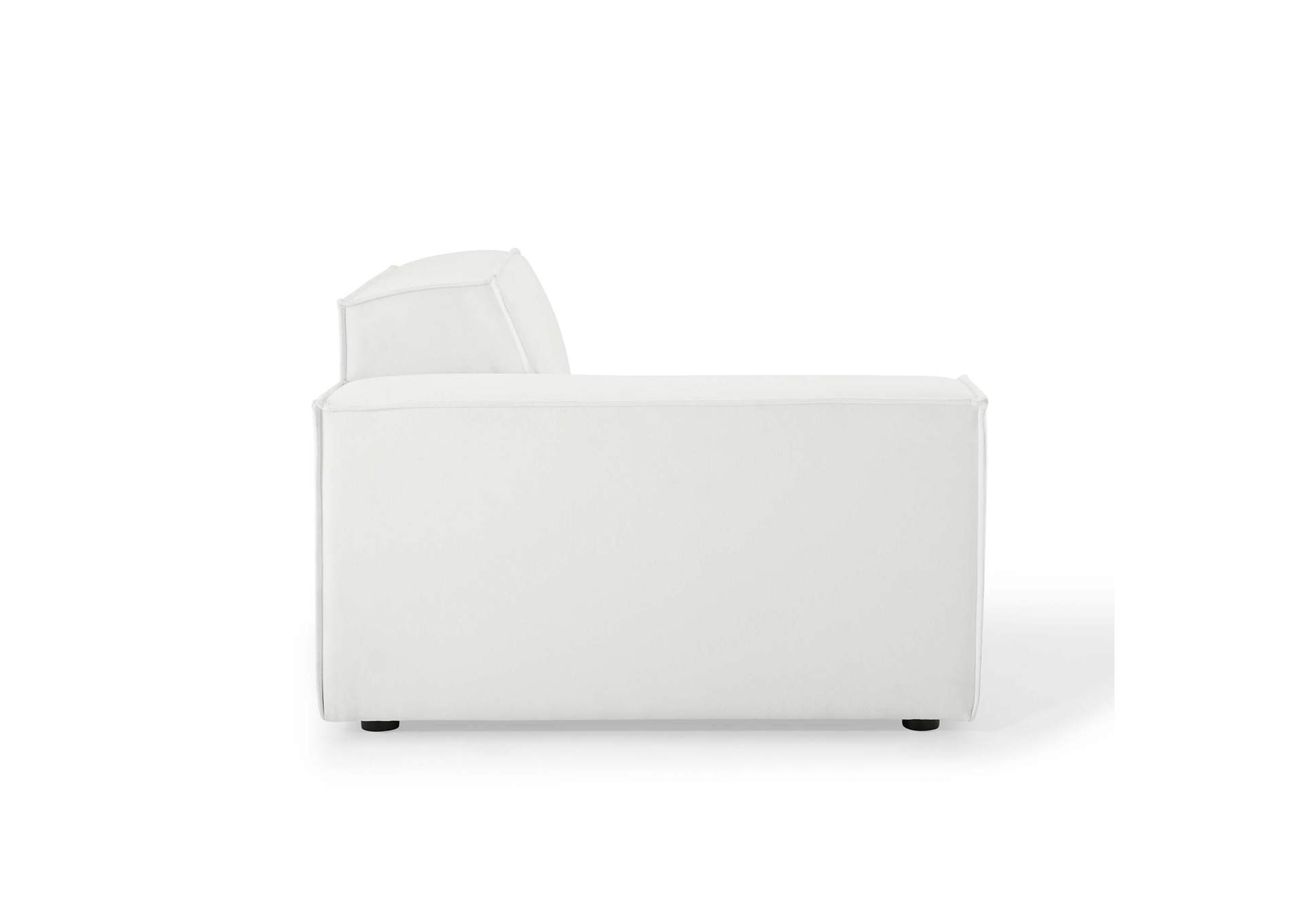 White Restore Left-Arm Sectional Sofa Chair,Modway