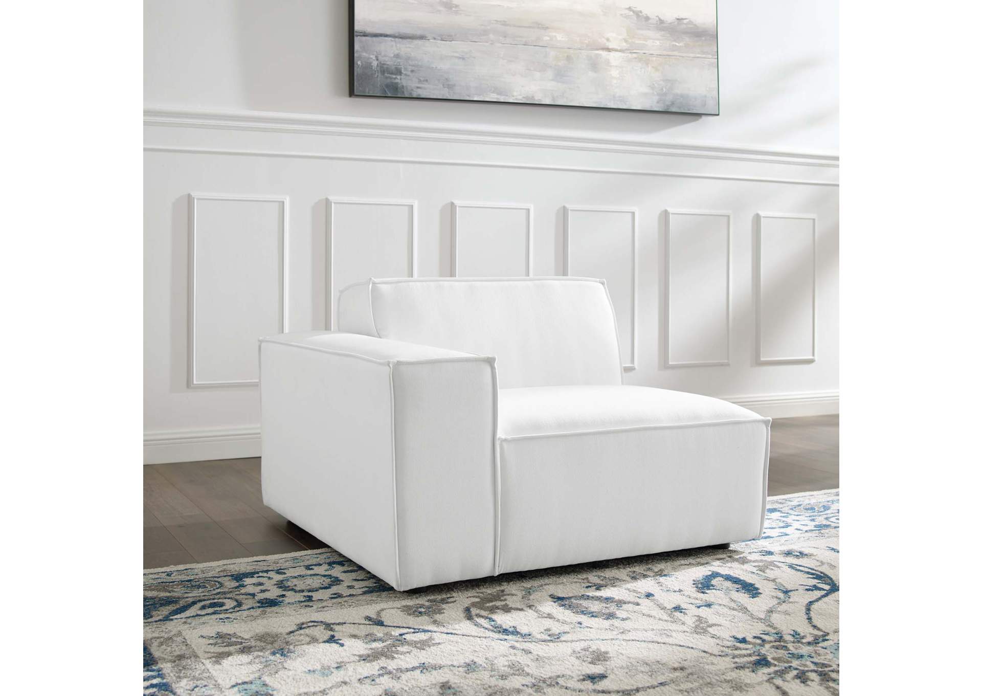 White Restore Left-Arm Sectional Sofa Chair,Modway