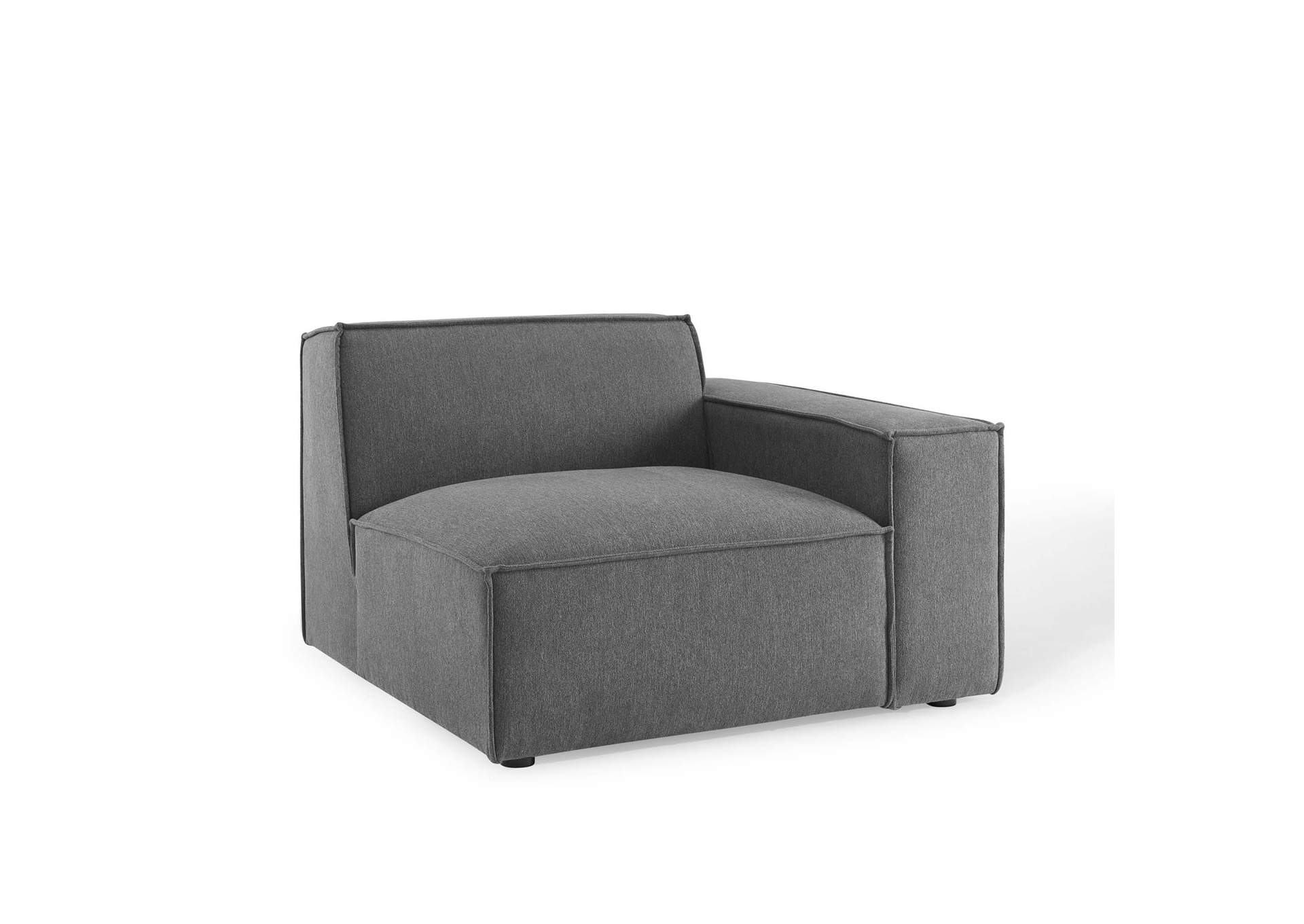 Charcoal Restore Right-Arm Sectional Sofa Chair,Modway