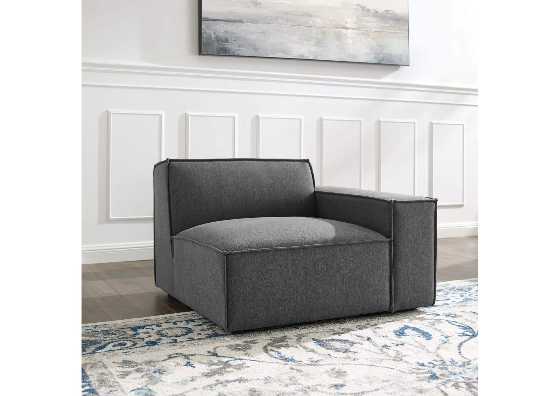 Charcoal Restore Right-Arm Sectional Sofa Chair,Modway