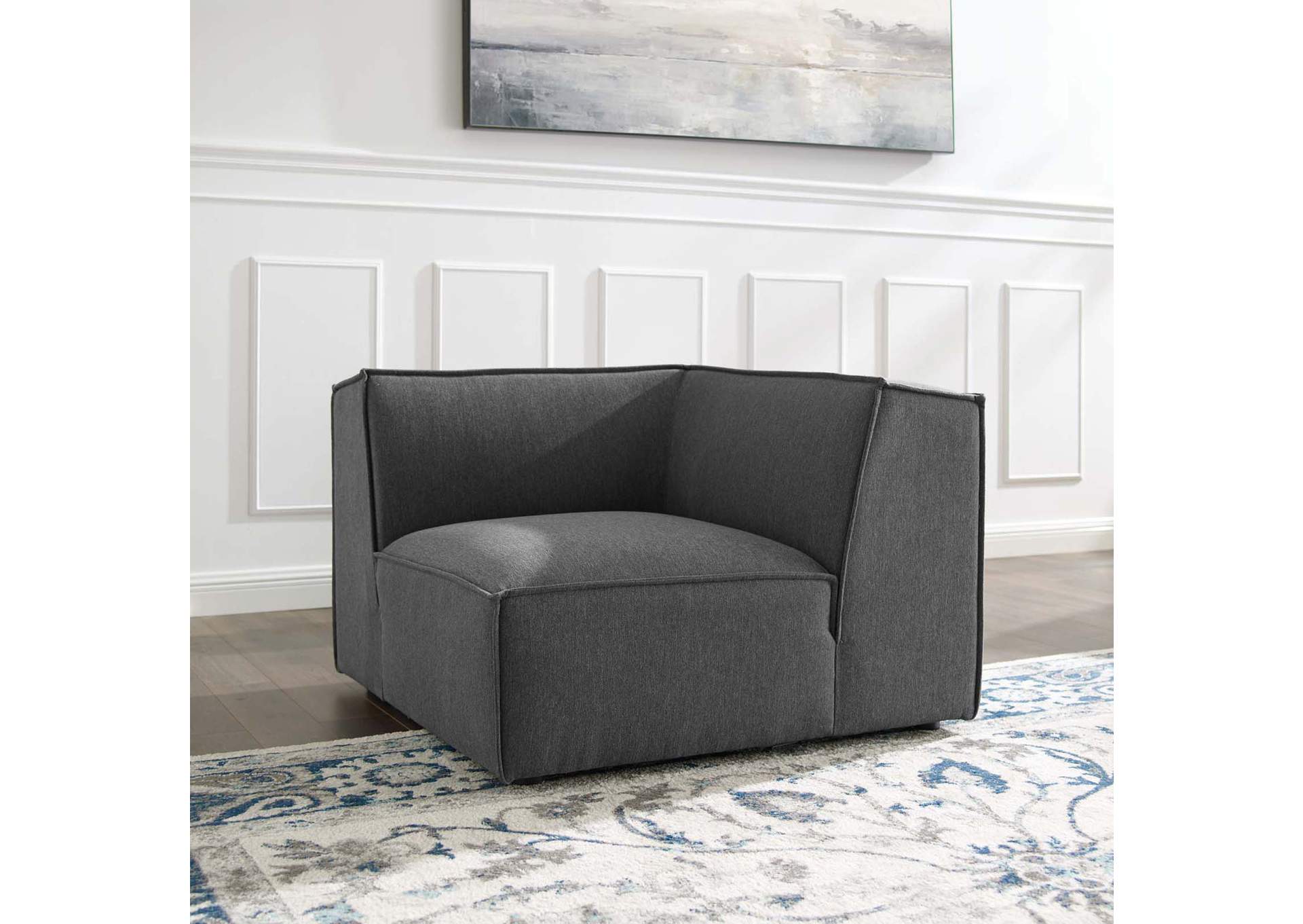 Charcoal Restore Sectional Sofa Corner Chair,Modway