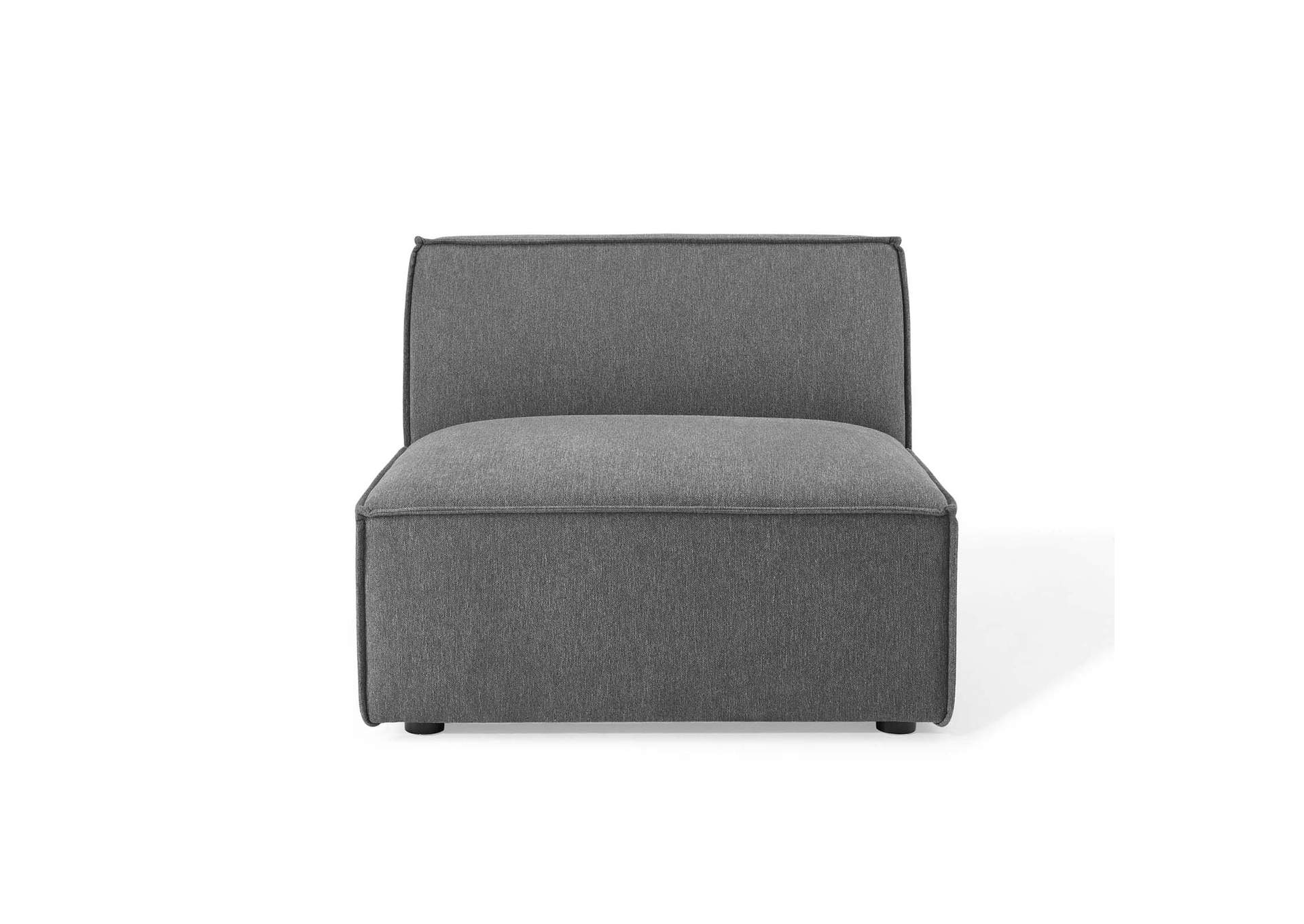 Restore Charcoal Sectional Sofa Armless Chair,Modway