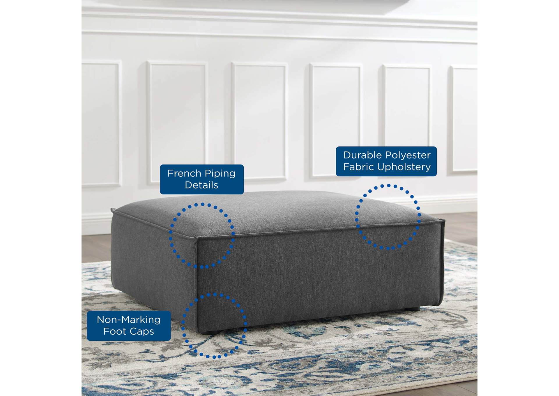 Charcoal Restore Ottoman,Modway
