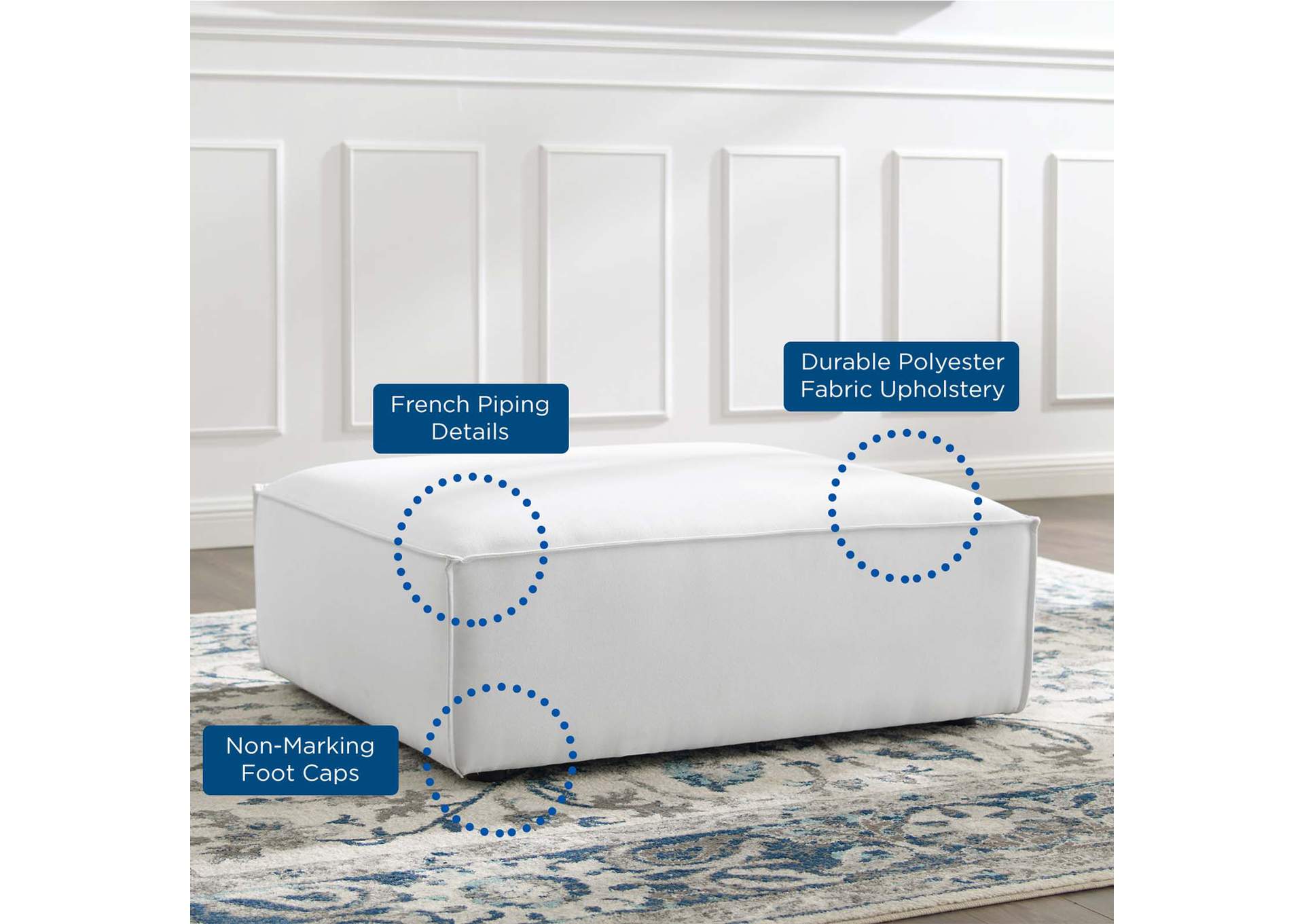 White Restore Ottoman,Modway
