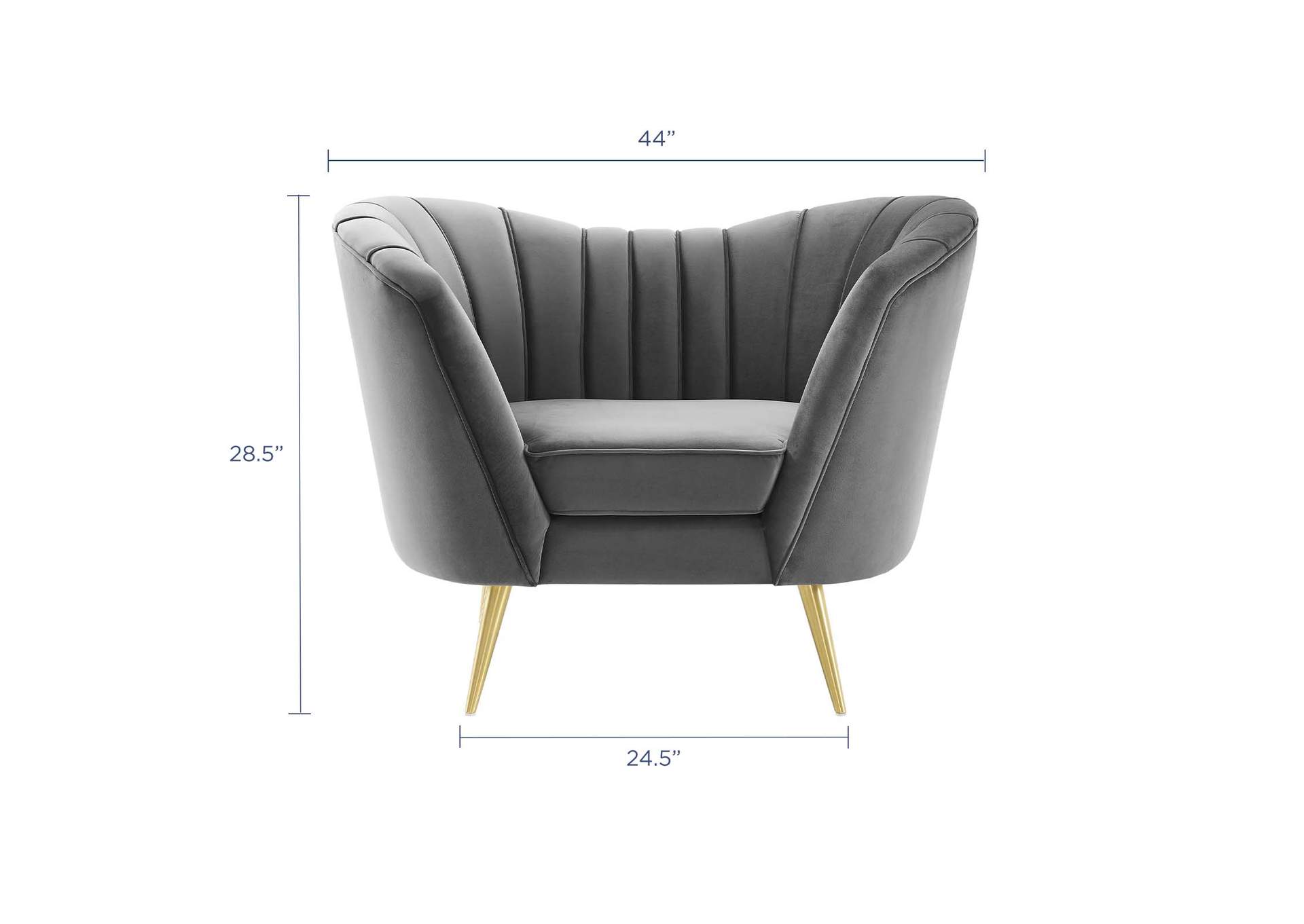 Gray Opportunity Performance Velvet Arm Chair,Modway